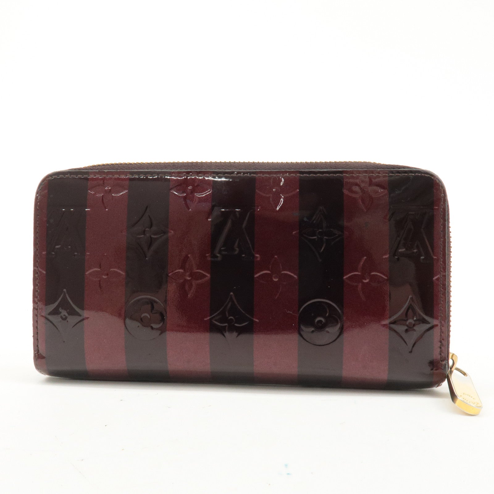 Louis Vuitton Monogram Vernis Rayure Zippy Wallet Amarante M91717