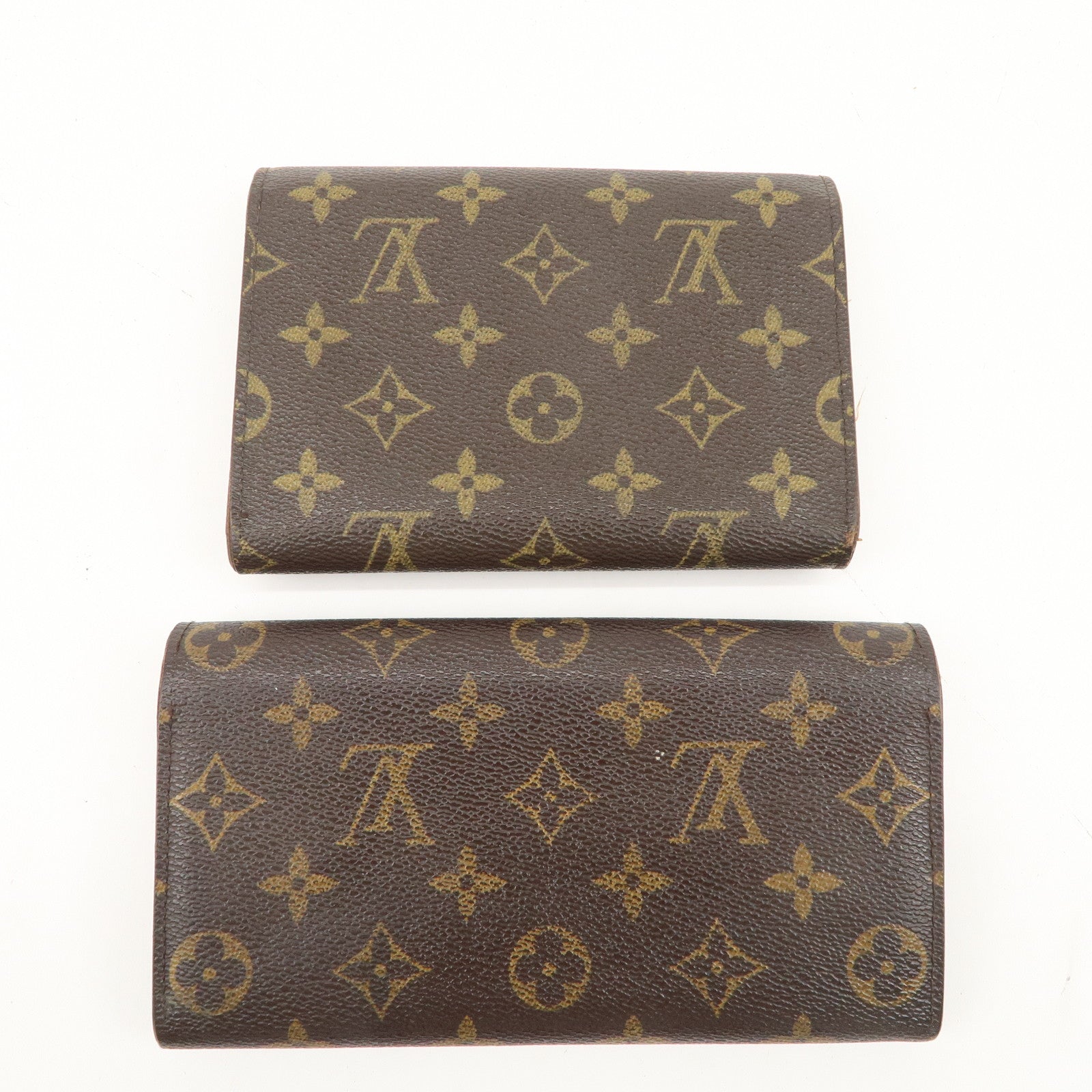 Louis Vuitton Set of 2 Monogram Portefeuille Wallet M61734 M61217 Used