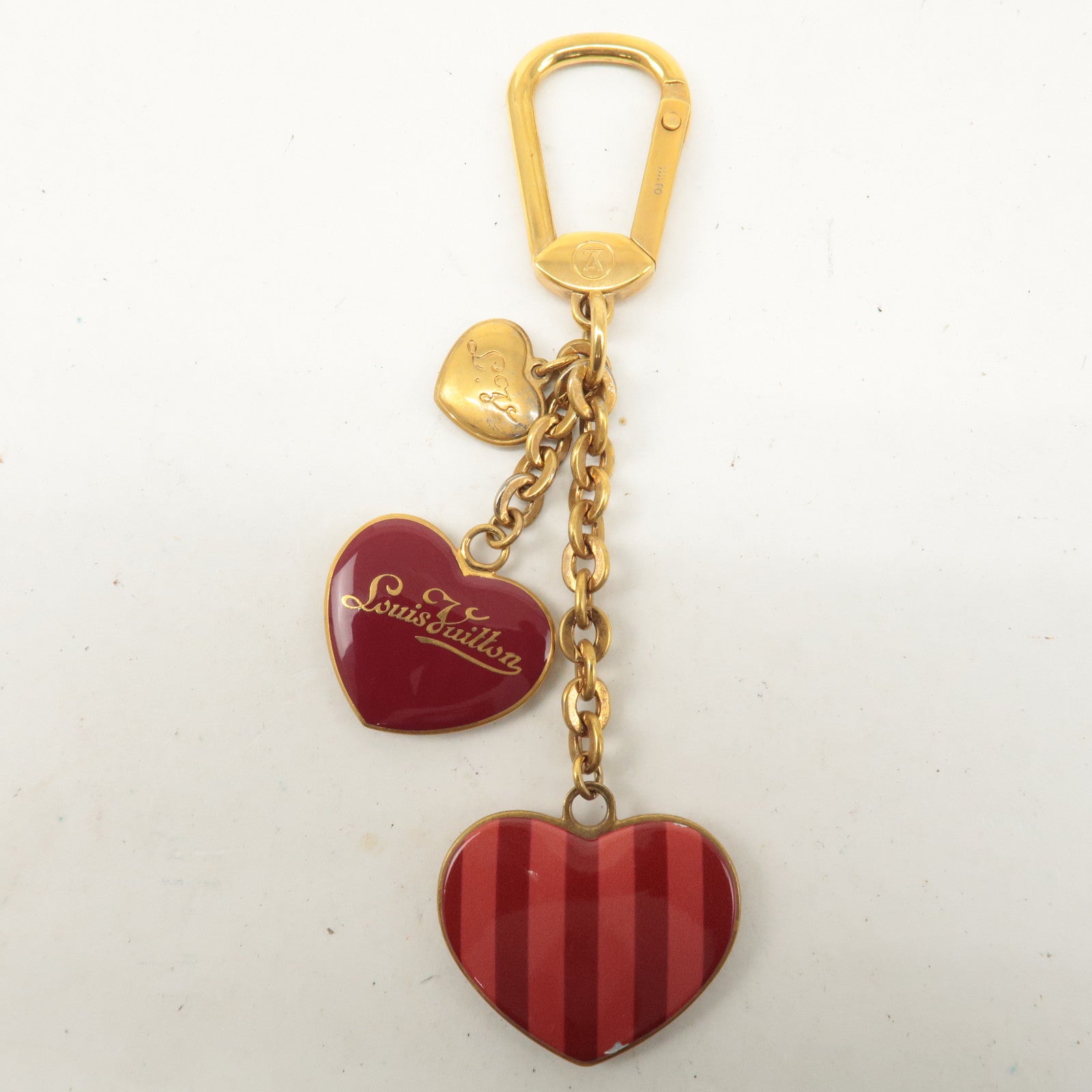 Louis Vuitton Portecles Coeur Rayures Key Chain Holder M66476