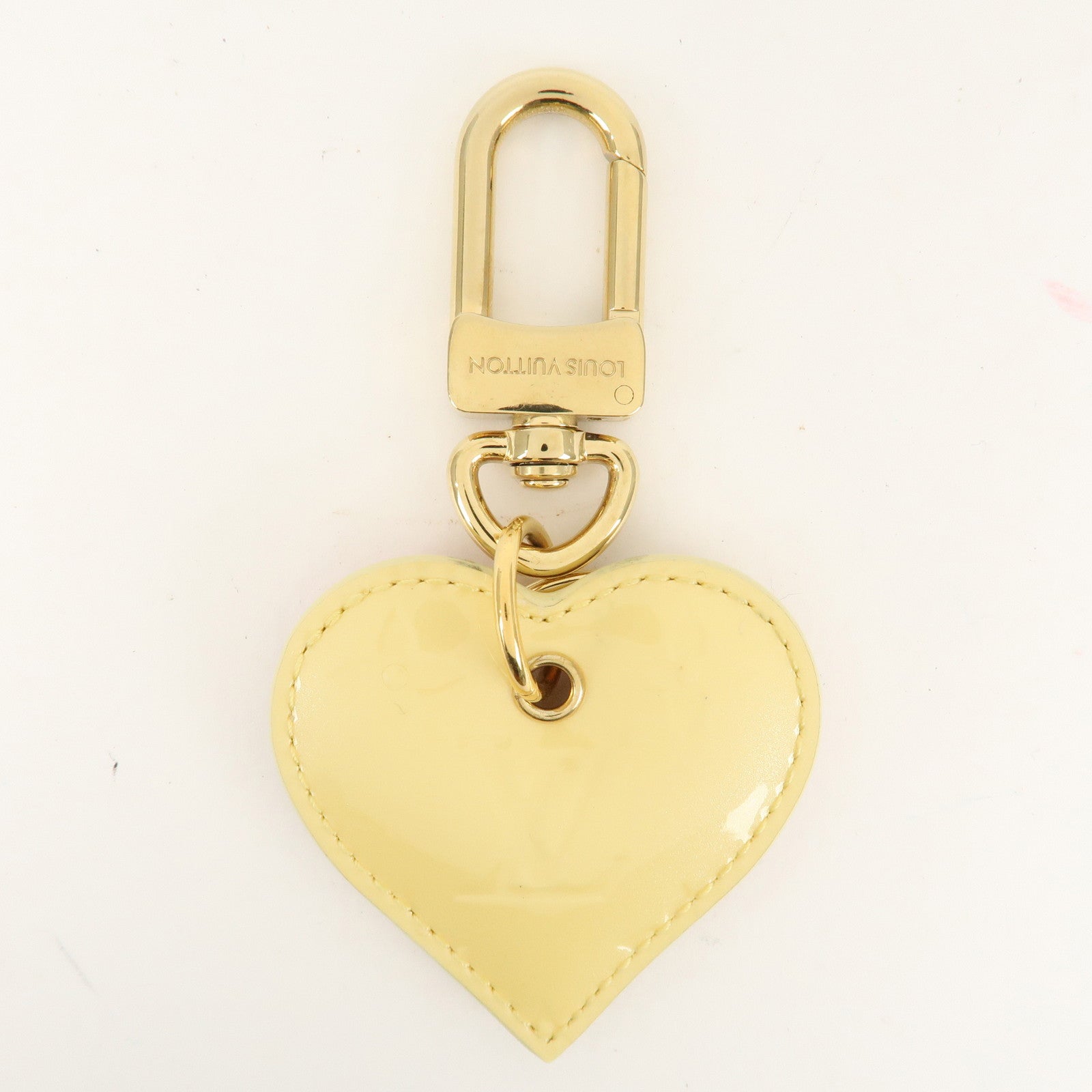 Louis Vuitton Monogram Vernis Porte Cles Lovelock Heart Charm Used