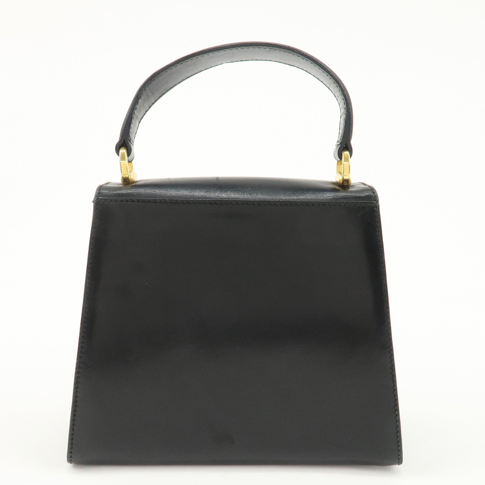 Ferragamo Vara Ribbon Leather Small Hand Bag Black