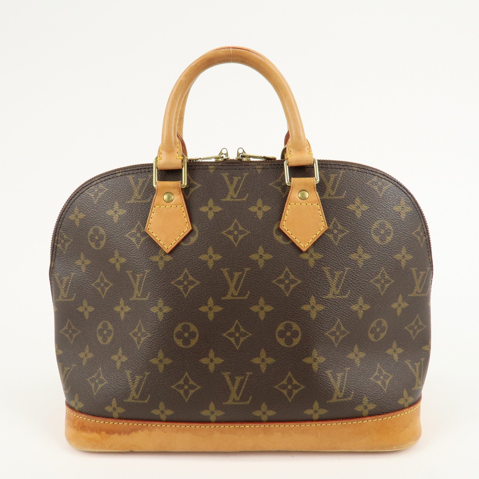 Louis Vuitton Monogram Alma Hand Bag Brown Gold HDW M51130