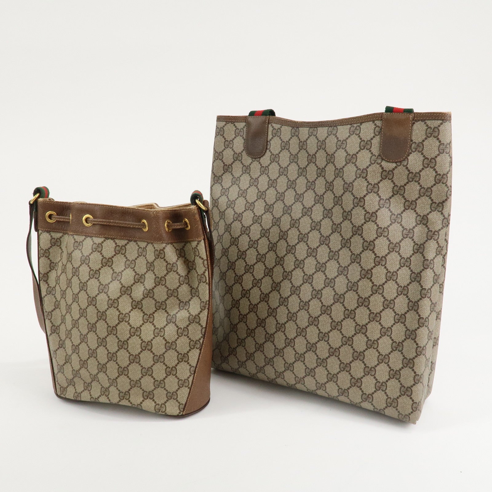 GUUCI Set of 2 Old Gucci Sherry GG Plus Leather Shoulder Bag Used