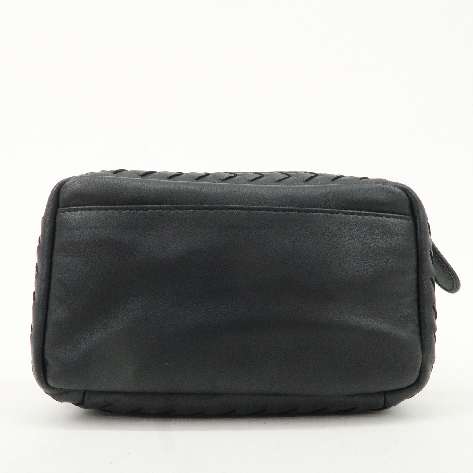 BOTTEGA VENETA Intrecciato Leather Pouch Cosmetic Pouch Black