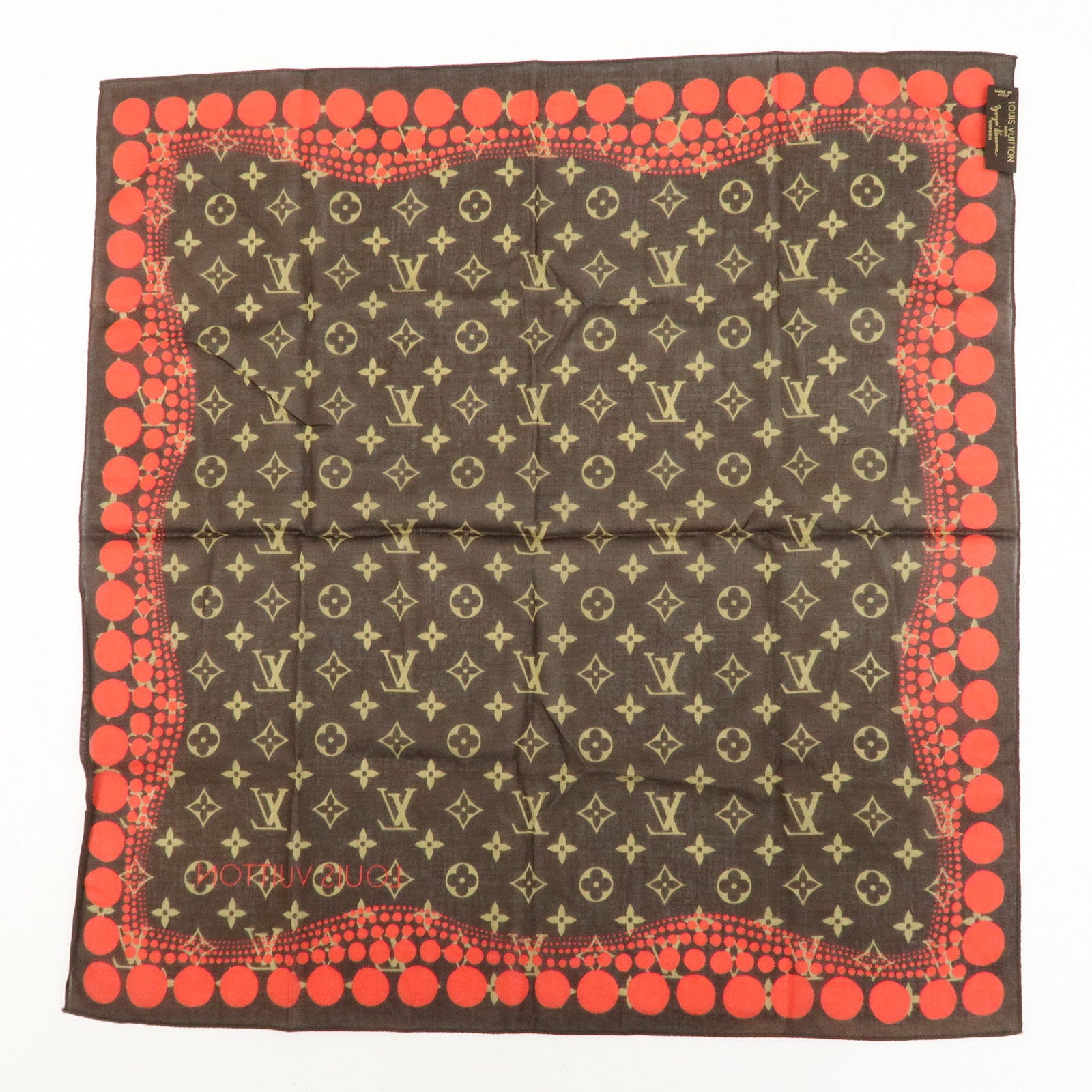 Louis Vuitton Monogram Scarf Bandana 55×55 Yayoi Kusama Used