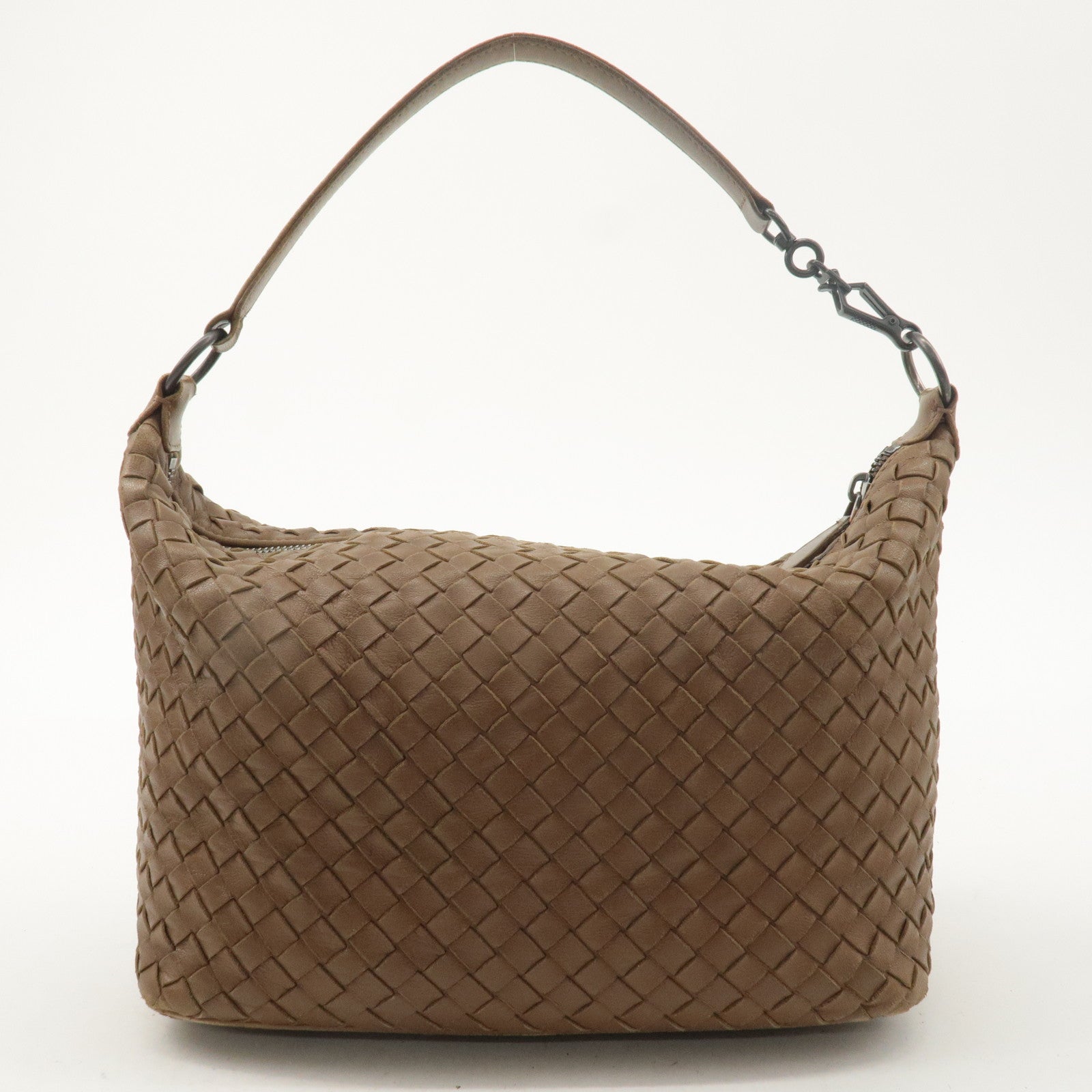 BOTTEGA VENETA Intrecciato Leather Shoulder Bag Light Brown