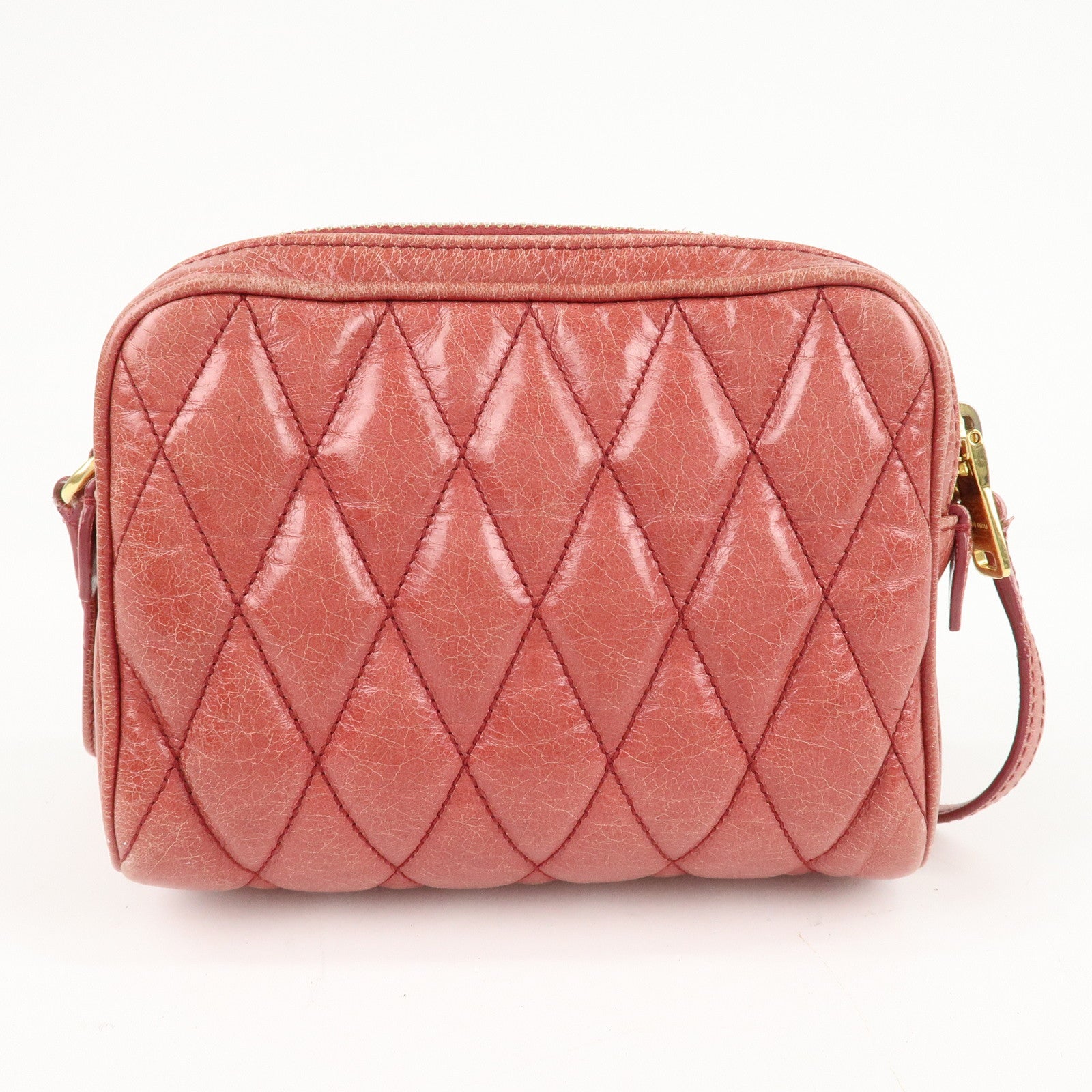 MIU MIU Leather Shoulder Bag Crossbodyb Bag Pink 5BH543