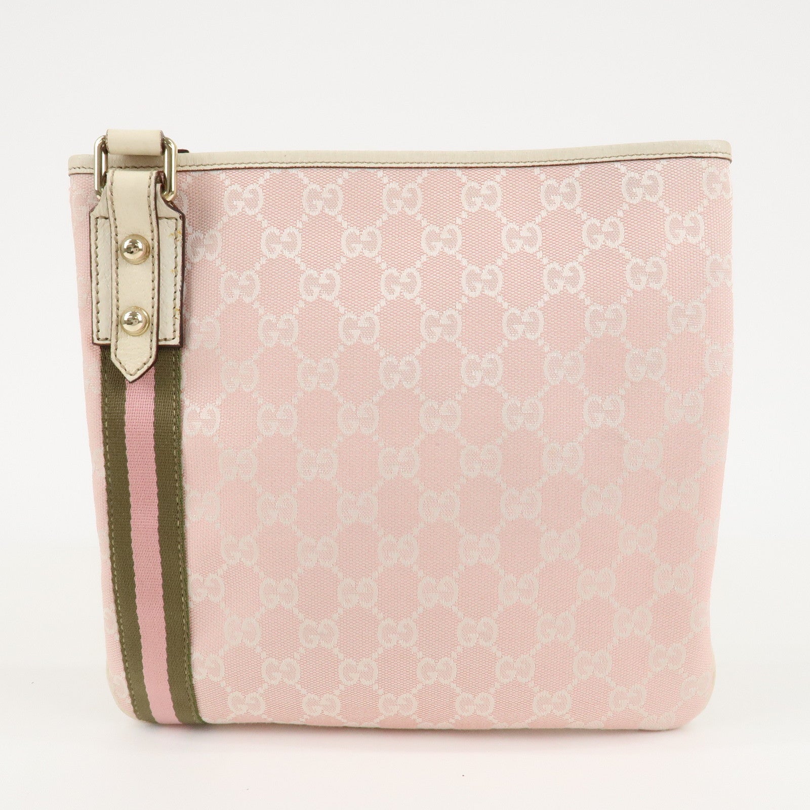 GUCCI Sherry GG Canvas Leather Shoulder Bag Pink Ivory 144388
Used F/S