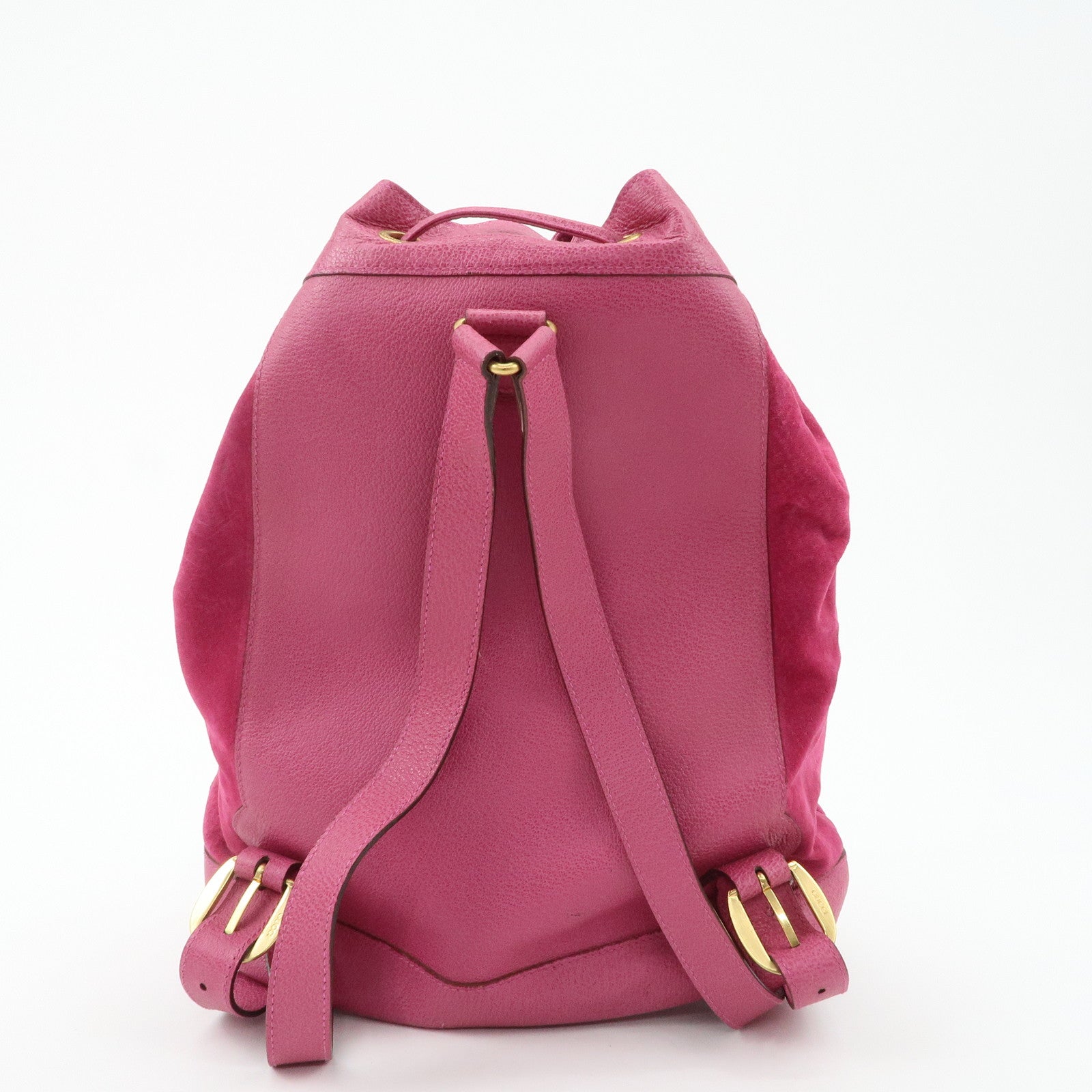 GUCCI Bamboo Suede Leather Back Pack Pink 003.2855.0043 Used