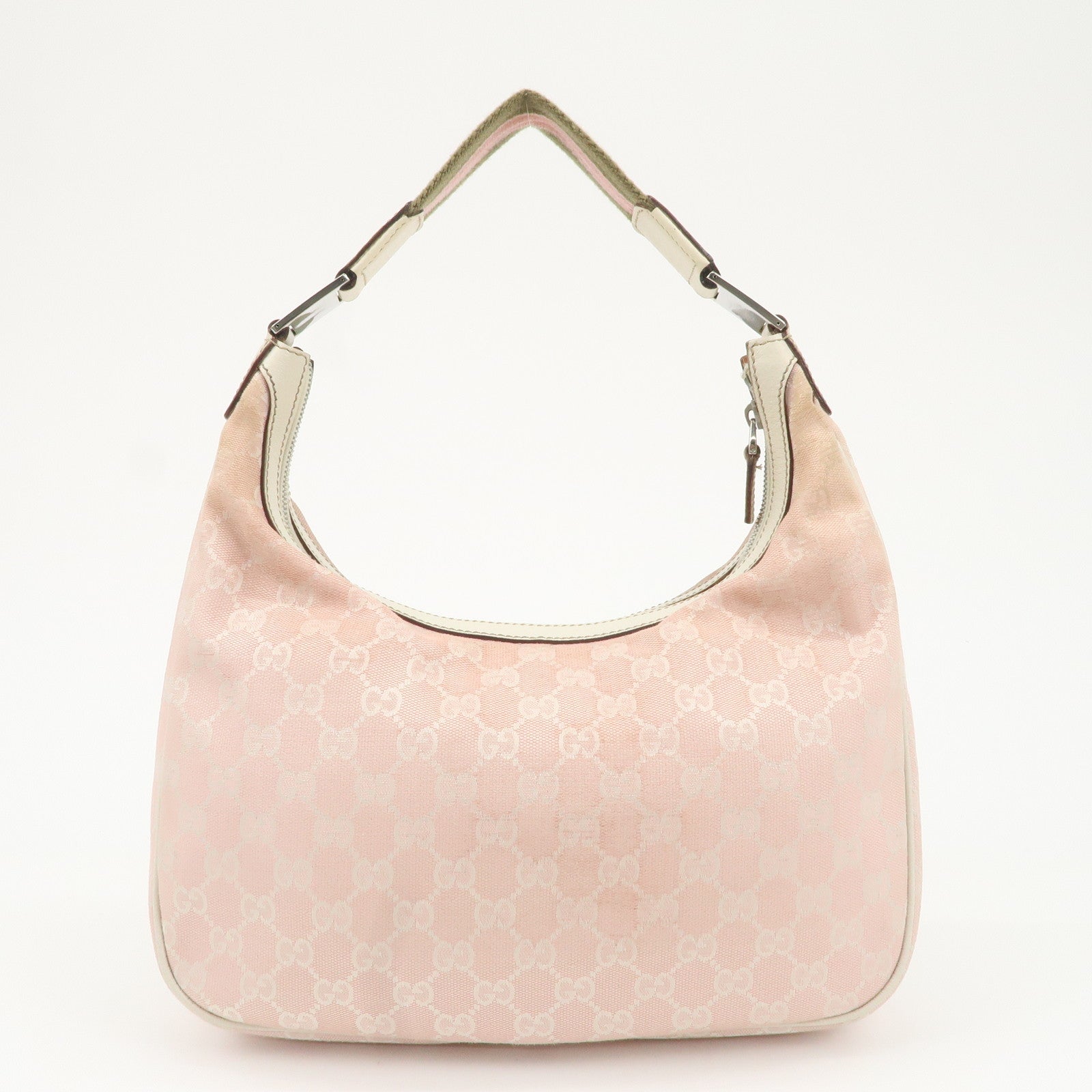 GUCCI Sherry Line GG Canvas Leather Shoulder Bag Pink 145757 Used