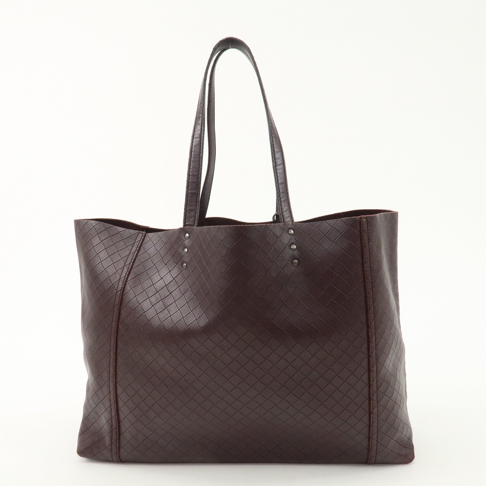 BOTTEGA VENETA Intreccio Mirage Leather Tote Bag Brown 299875