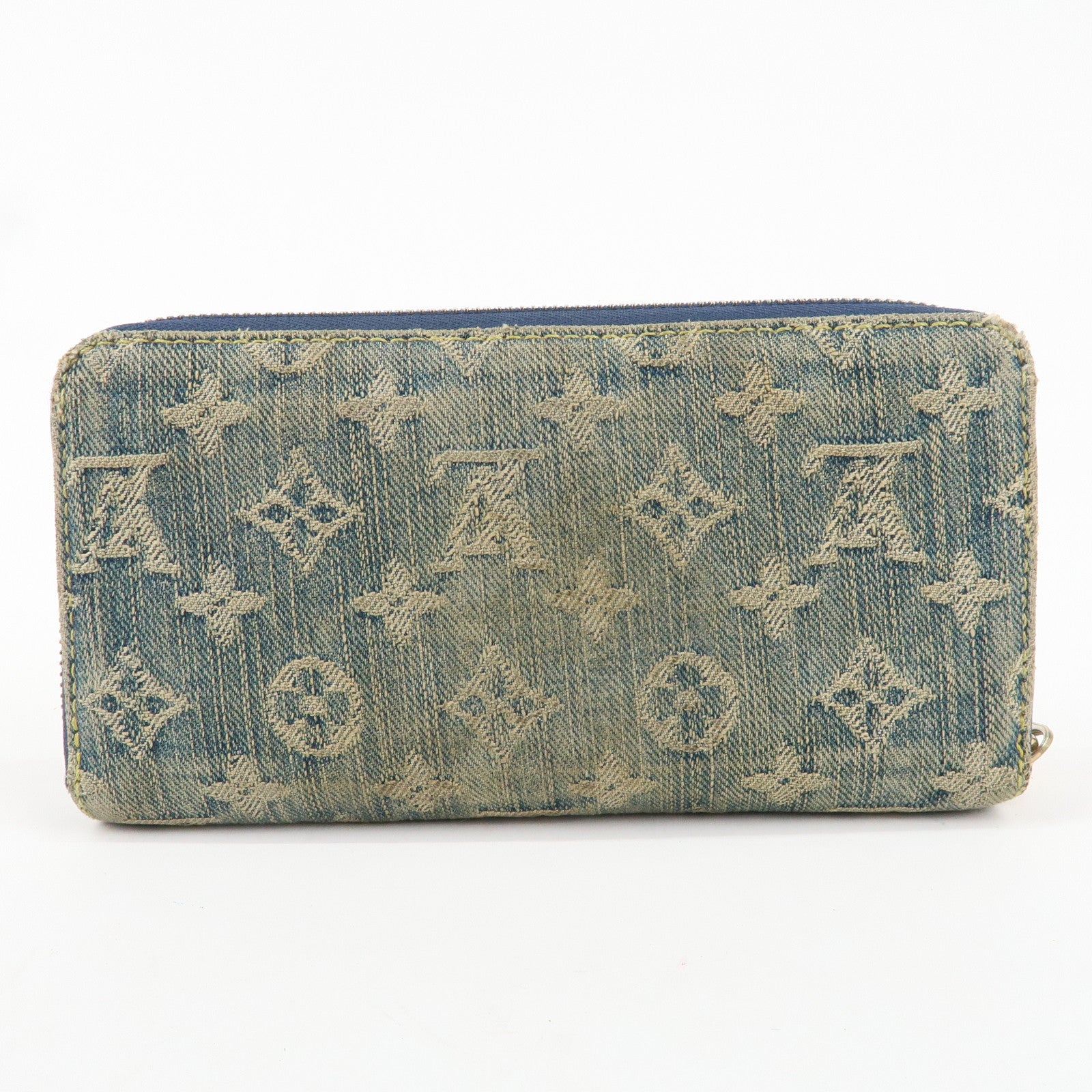 Louis Vuitton Monogram Denim Zippy Long Wallet Blue M95431