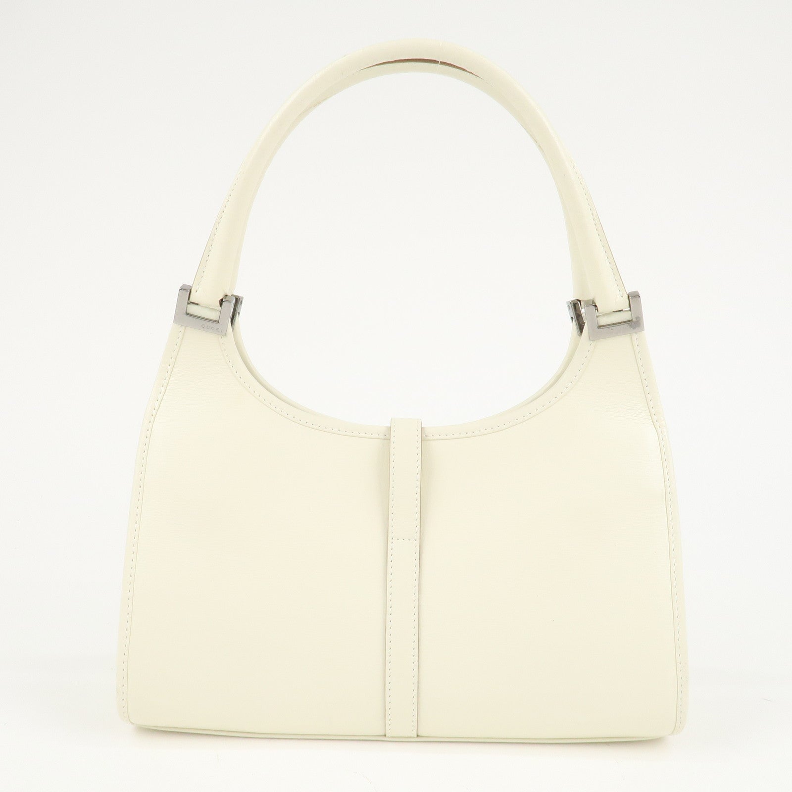 GUCCI Jackie Leather Shoulder Bag Hand Bag White 1721 Used