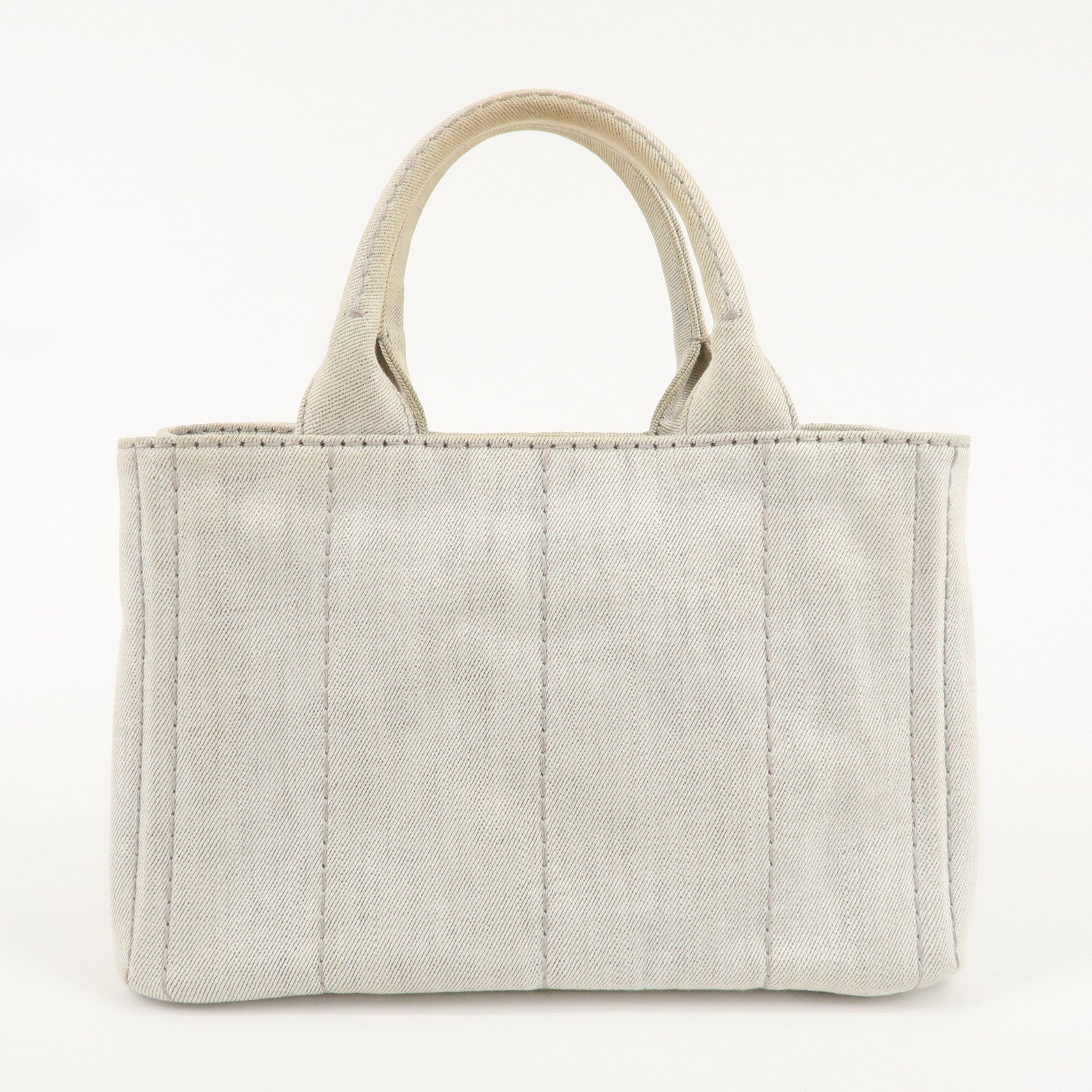 PRADA Canvas Canapa Mini Hand Bag Light Grey