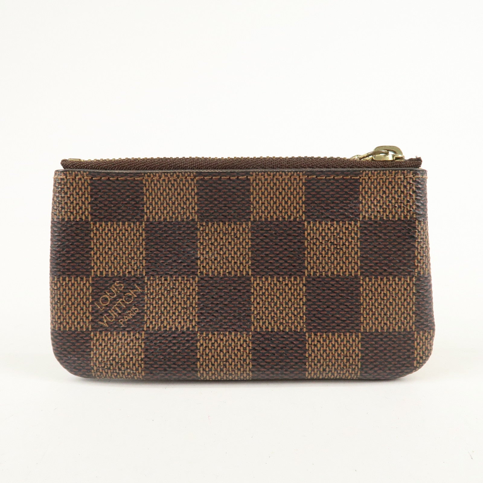 Louis Vuitton Damier Pochette Cles Coin Case Brown N62658 Used