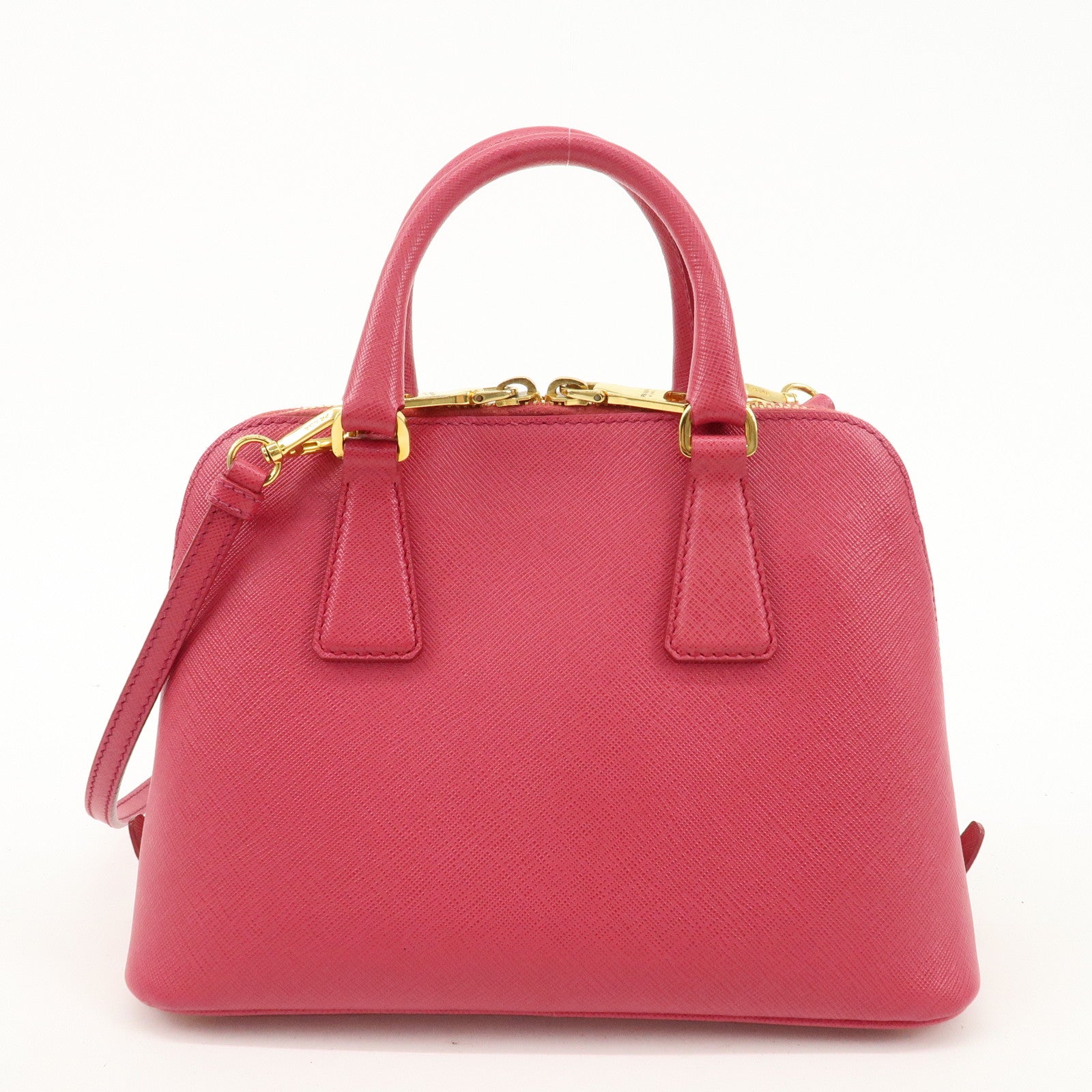 PRADA Logo Leather 2Way Hand Bag Shoulder Bag Pink BL0838