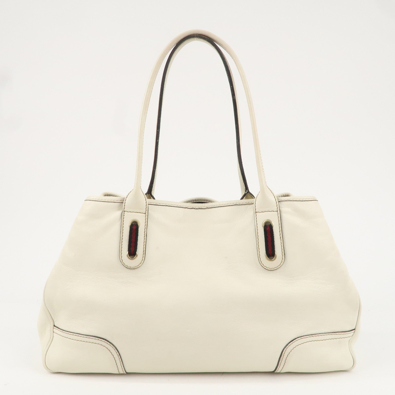 GUCCI Princy Sherry Leather Tote Shoulder Bag Ivory 163805