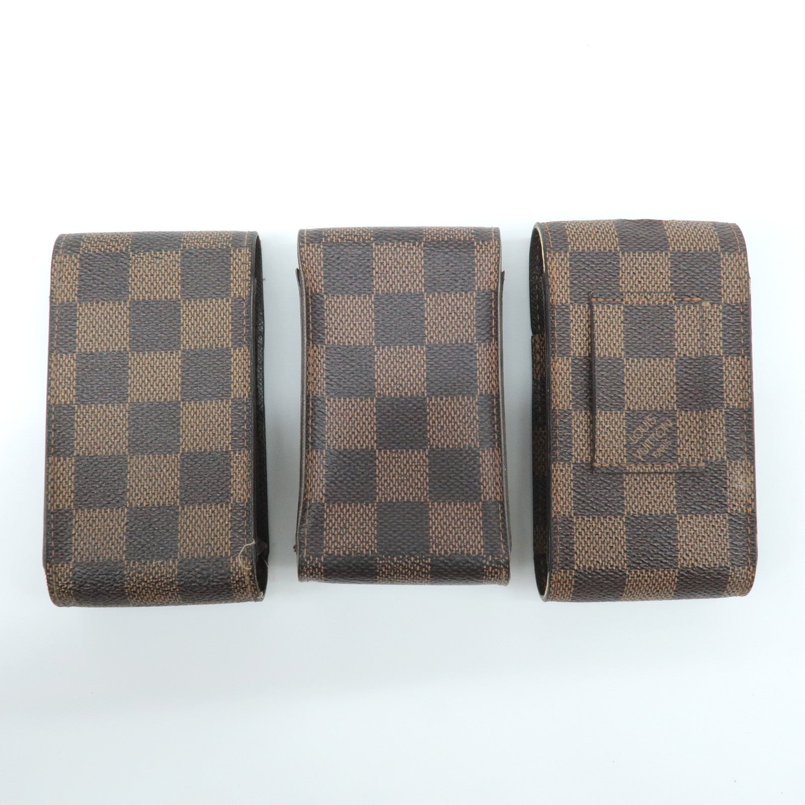 Louis Vuitton Set of 3 Etui Cigarette Case Brown N63024 Used