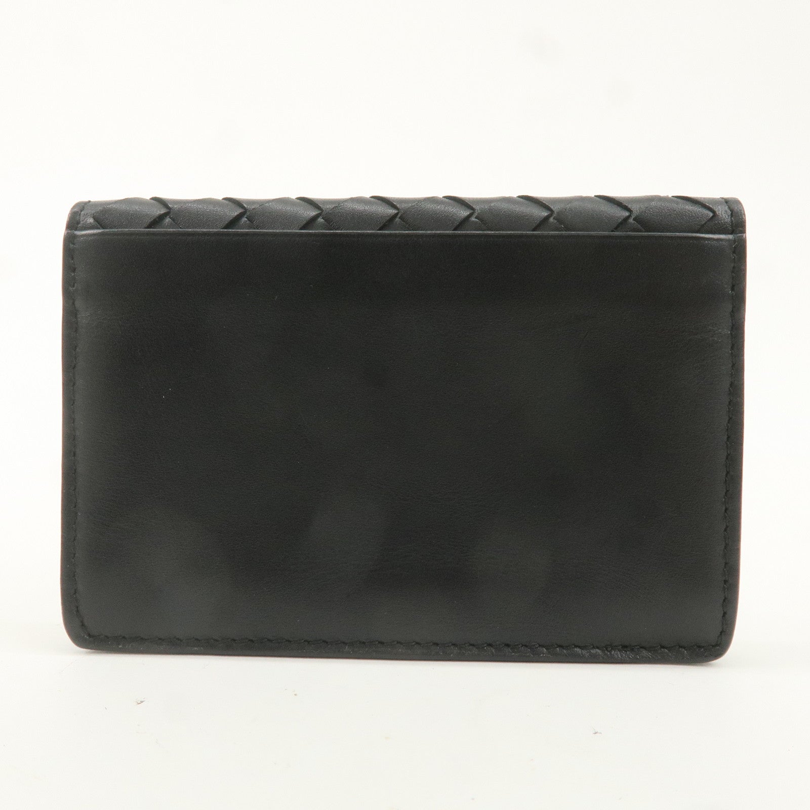 BOTTEGA VENETA Intrecciato Leather Card Case Black