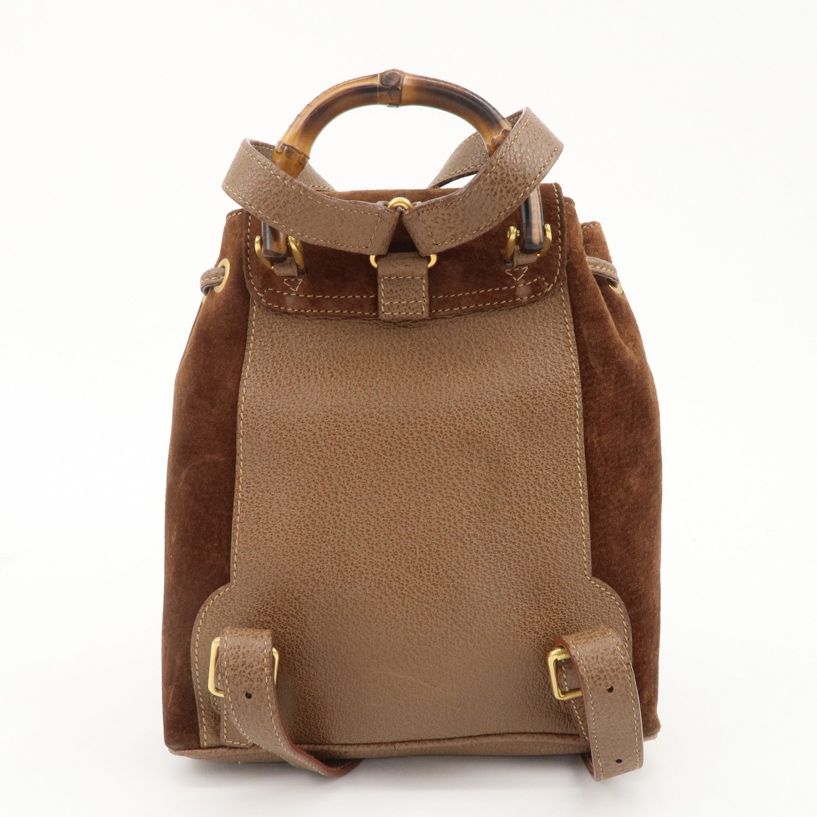 GUCCI Bamboo Suede Leather Mini Back Pack 003.1705.0030 Brown Used