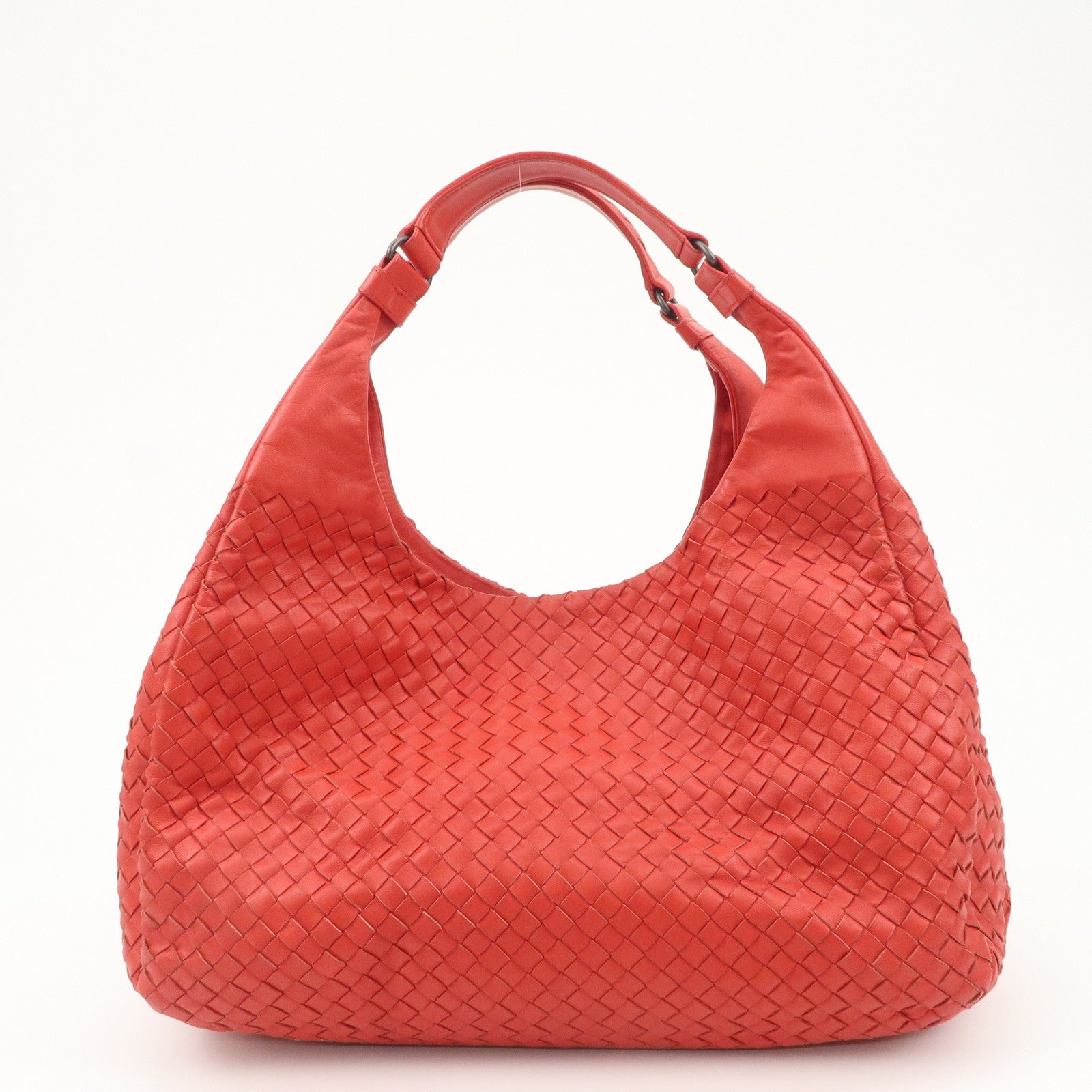 BOTTEGA VENETA Intrecciato Leather Campana Toto Bag Shoulder Bag Red