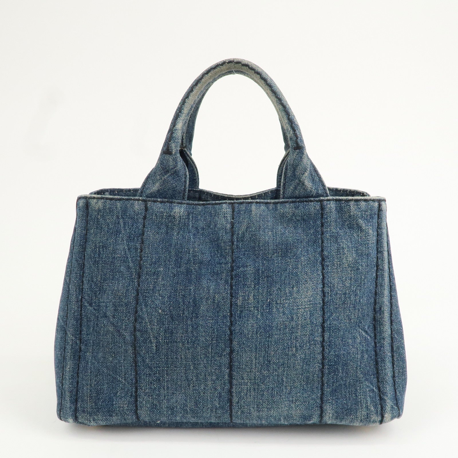 PRADA Logo Canapa Mini Canvas 2Way Bag Denim Blue 1BG439