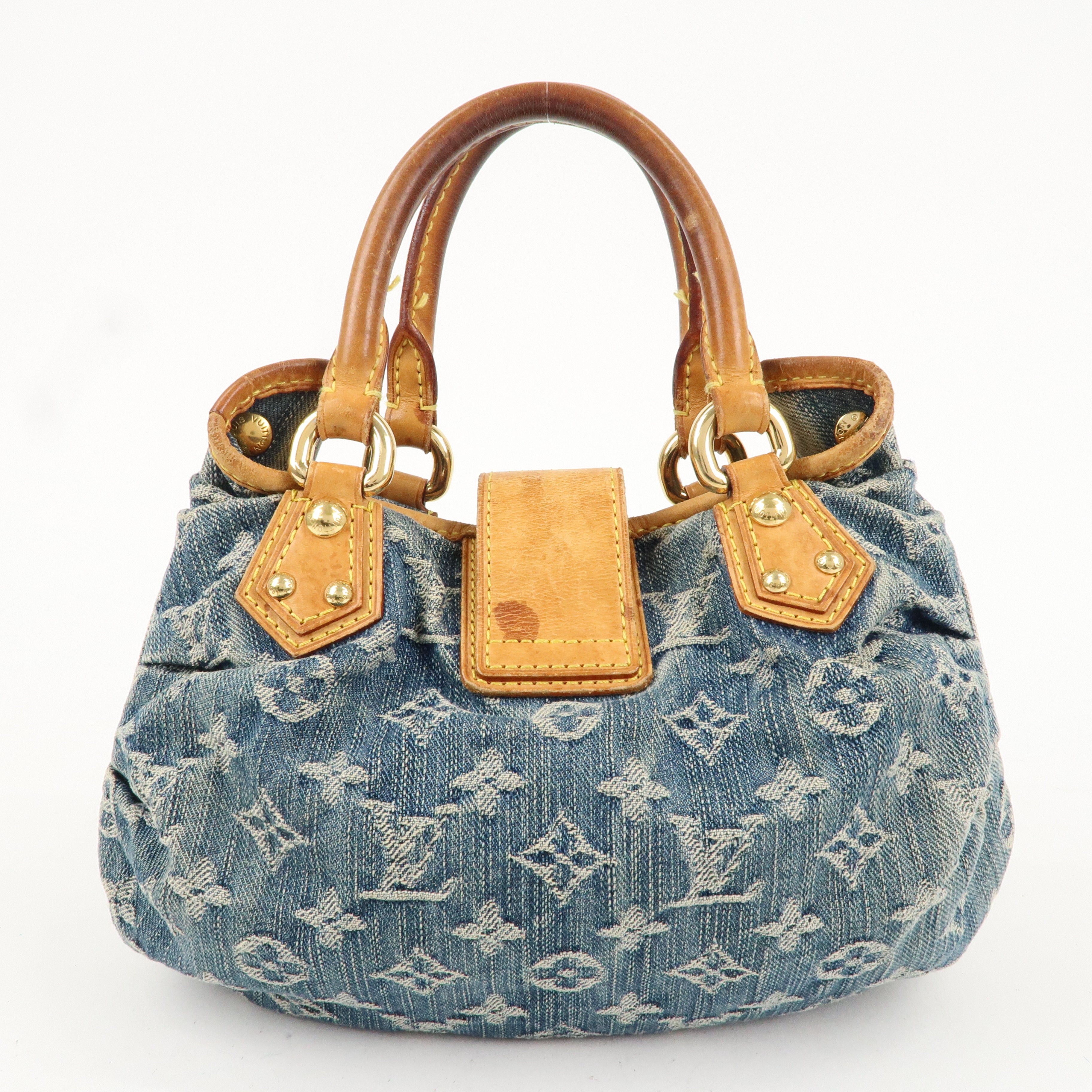 Louis Vuitton Monogram Denim Pleaty Hand Bag Blue M95020