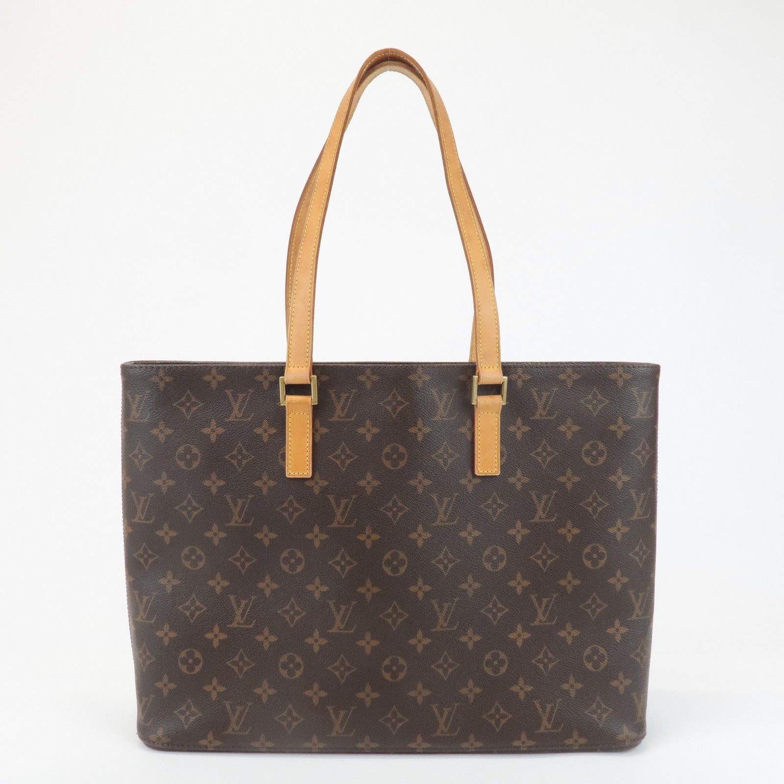 Louis Vuitton Monogram Luco Tote Bag Hand Bag Brown M51155 Used