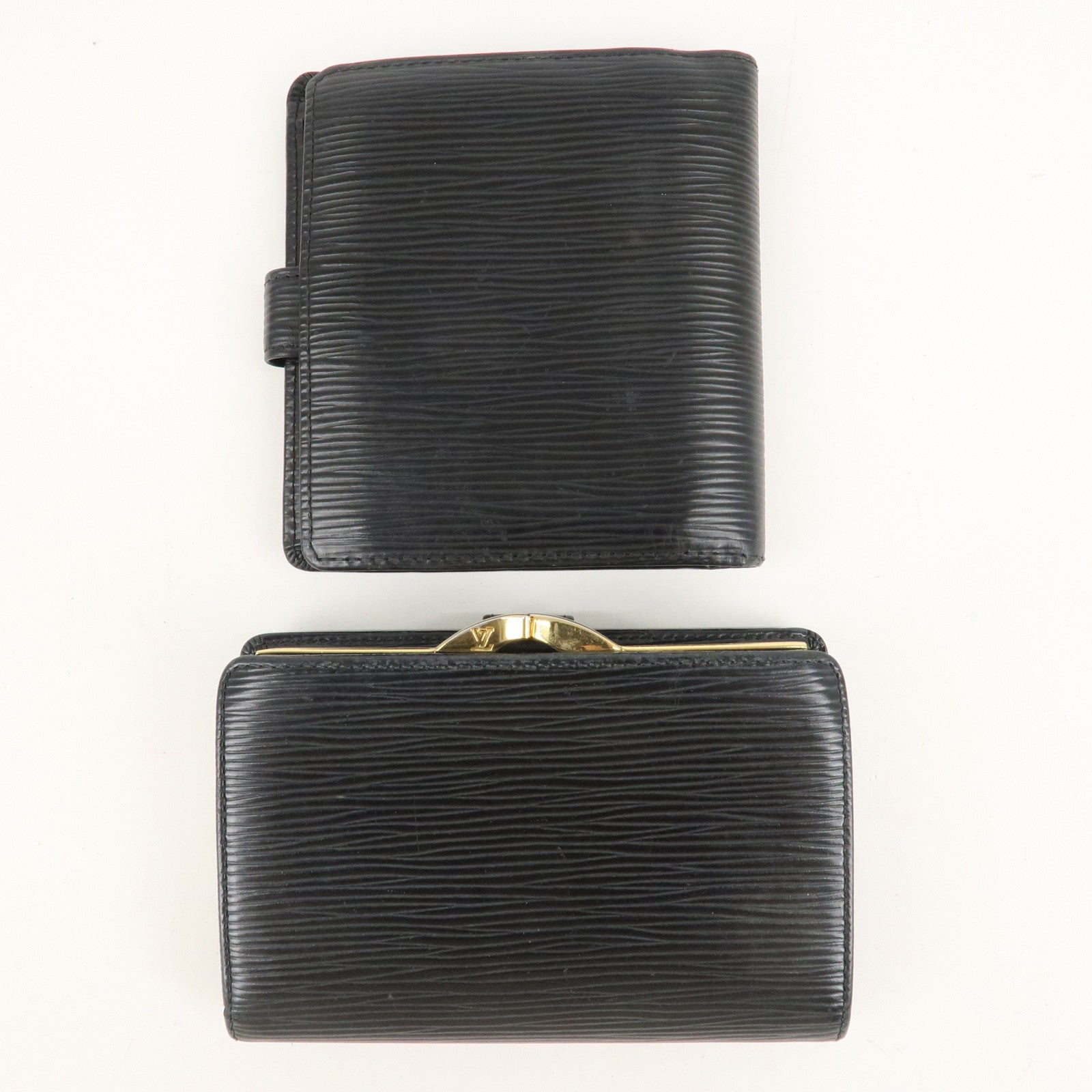 Louis Vuitton Epi Set of 2 Bi-fold Wallet Noir M63642 M63552 Used