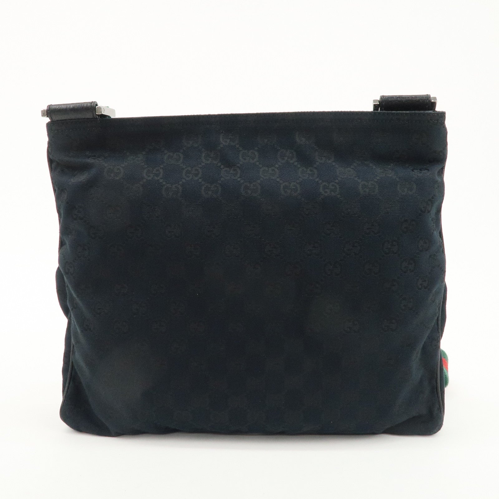 GUCCI Sherry GG Canvas Leather Shoulder Bag Black 169937