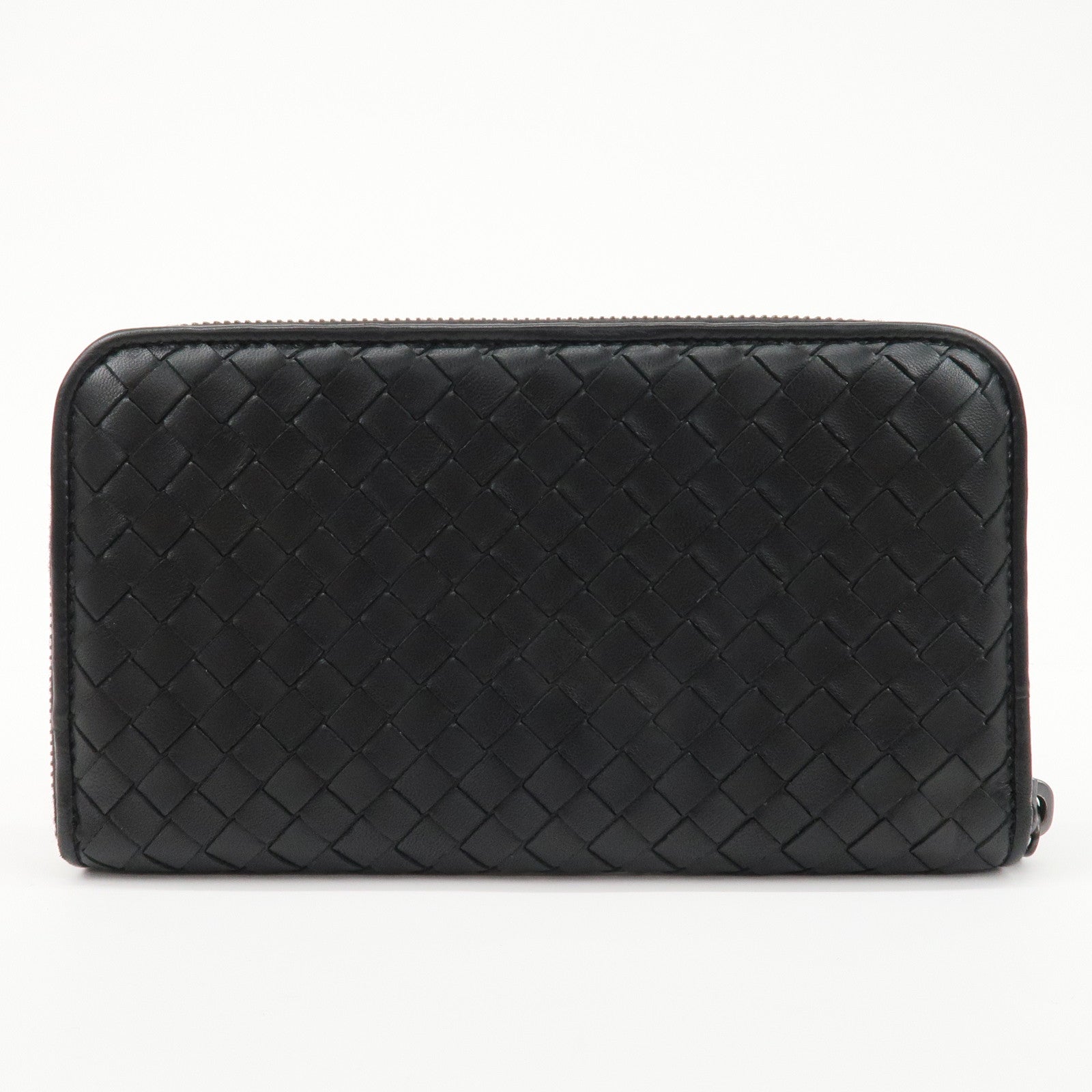 BOTTEGA VENETA Intrecciato Leather Round Zipper Long Wallet 114076