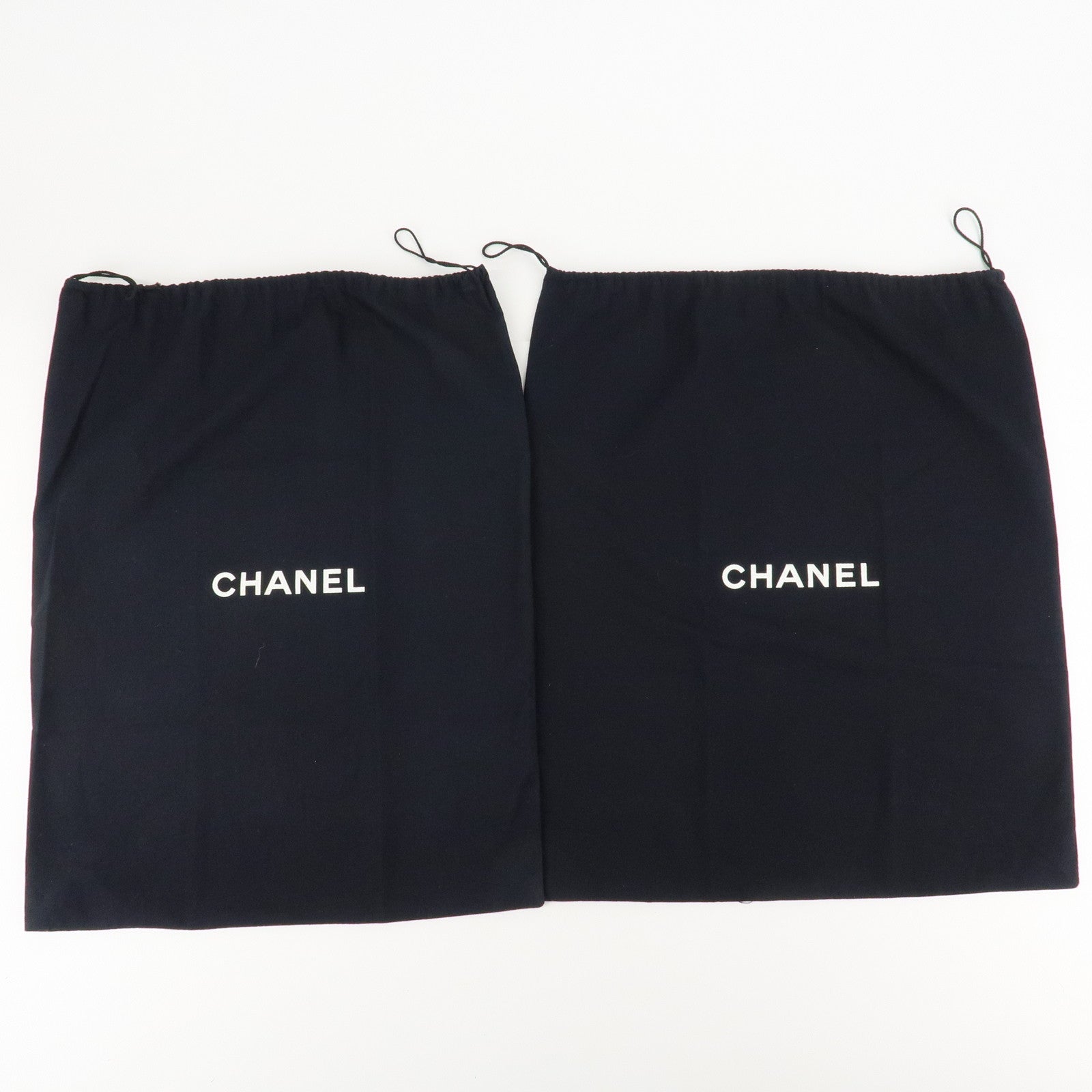 CHANEL Set of 10 Dust Bag Drawstring Black Used