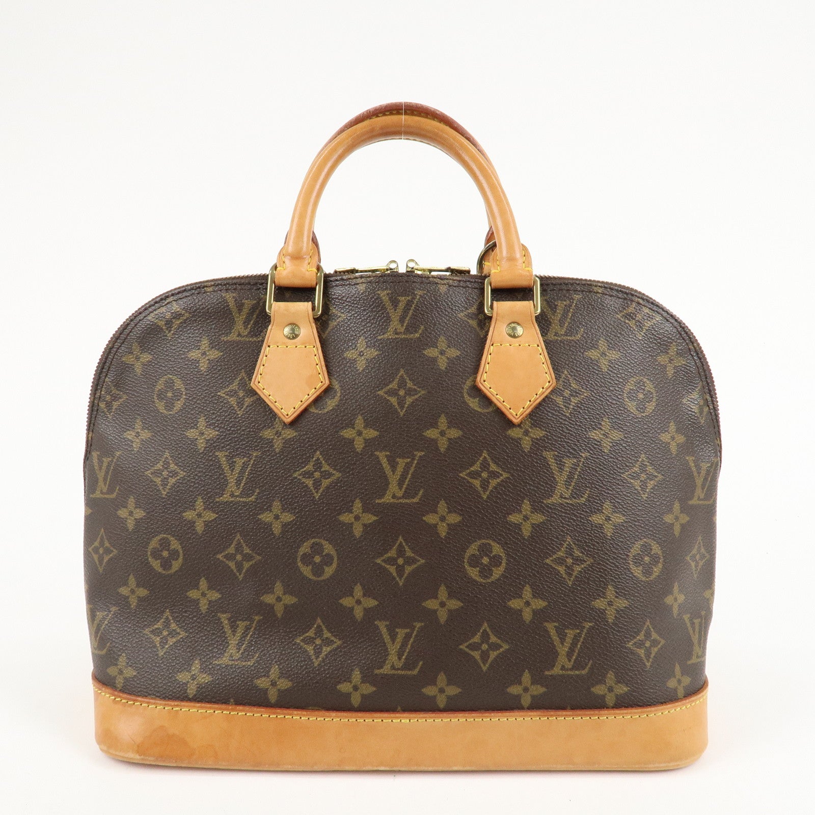 Louis Vuitton Monogram Alma Hand Bag Brown M51130 Used