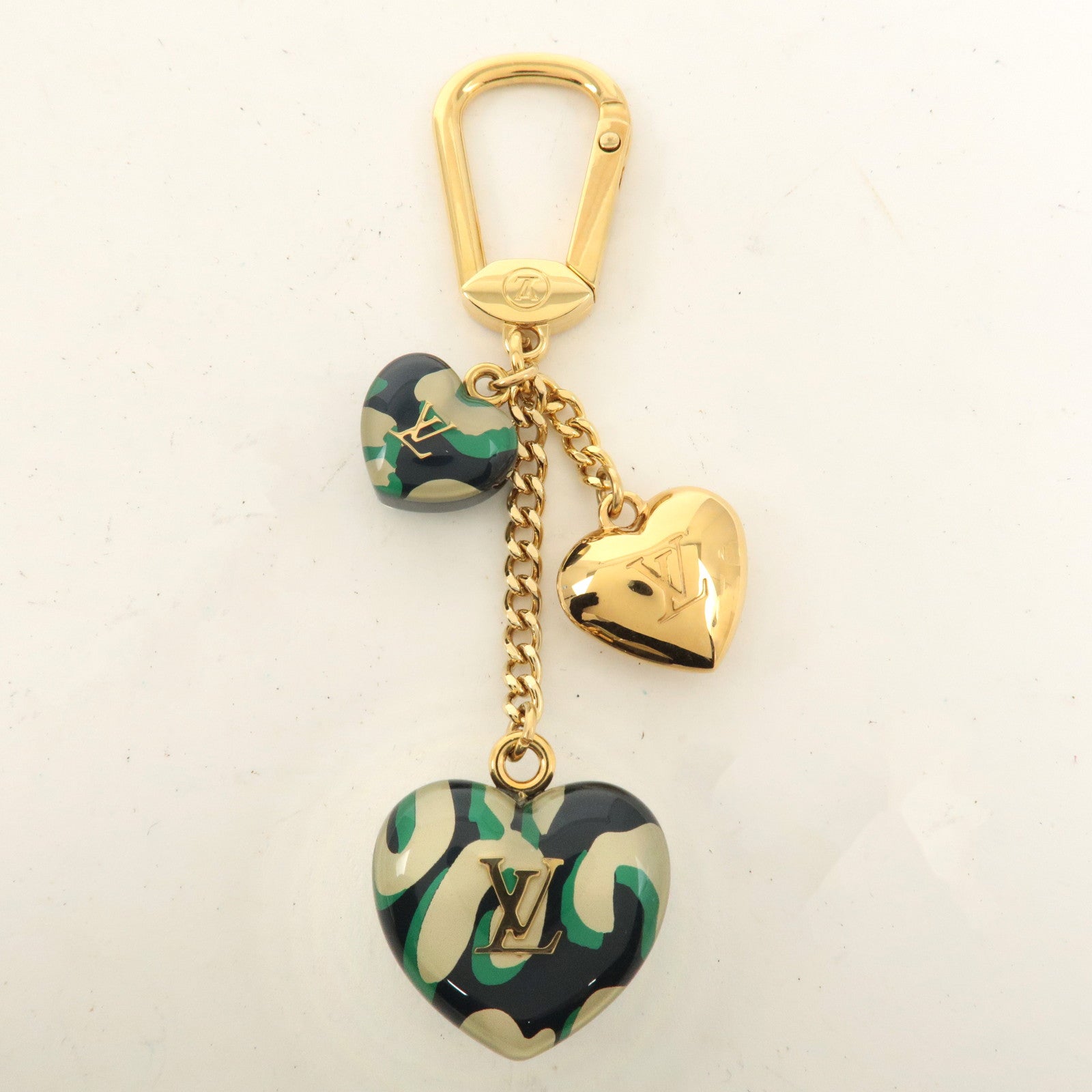 Louis Vuitton Bag Charm Porte Cles Leopard Blue Infini Gold M66259