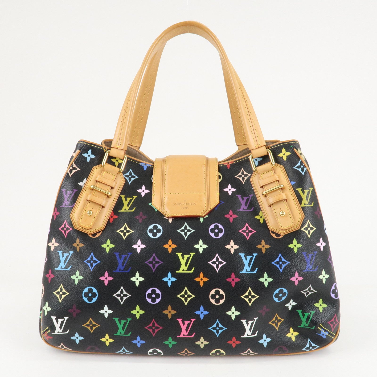 Louis Vuitton Monogram Multicolor Greet Hand Bag Noir M93555 Used