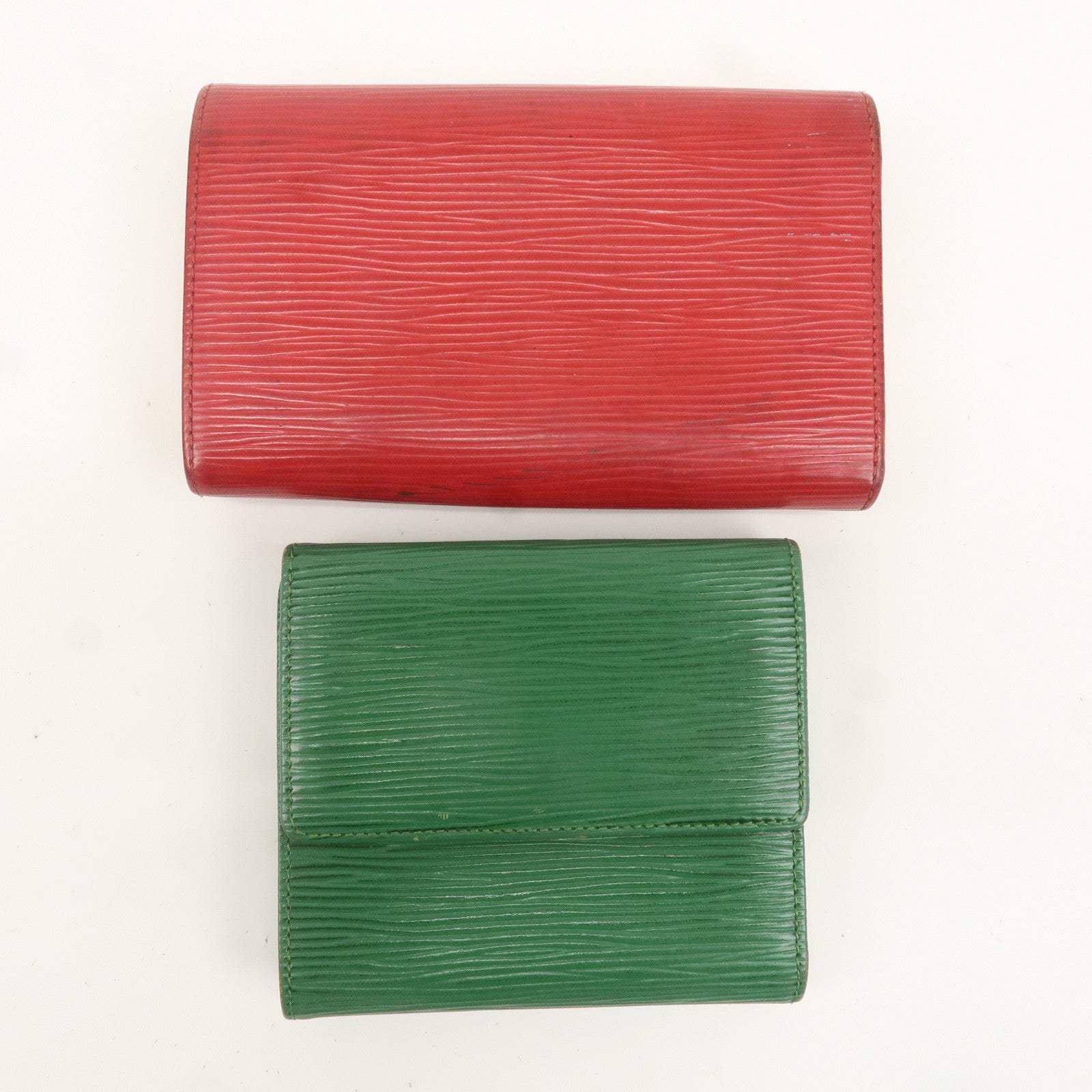 Louis Vuitton Set of 2 Epi Leather Wallet Red Green M63507 M63484