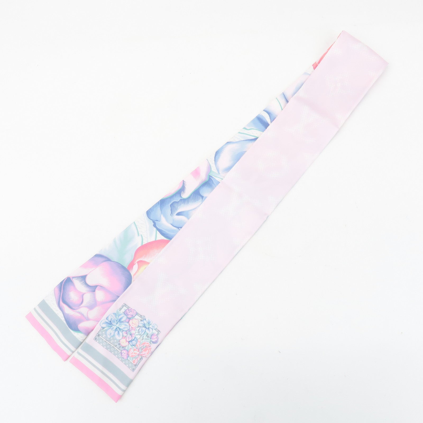 Louis Vuitton Bandeau Malfleur Scarf M76969 Pink Blue Used