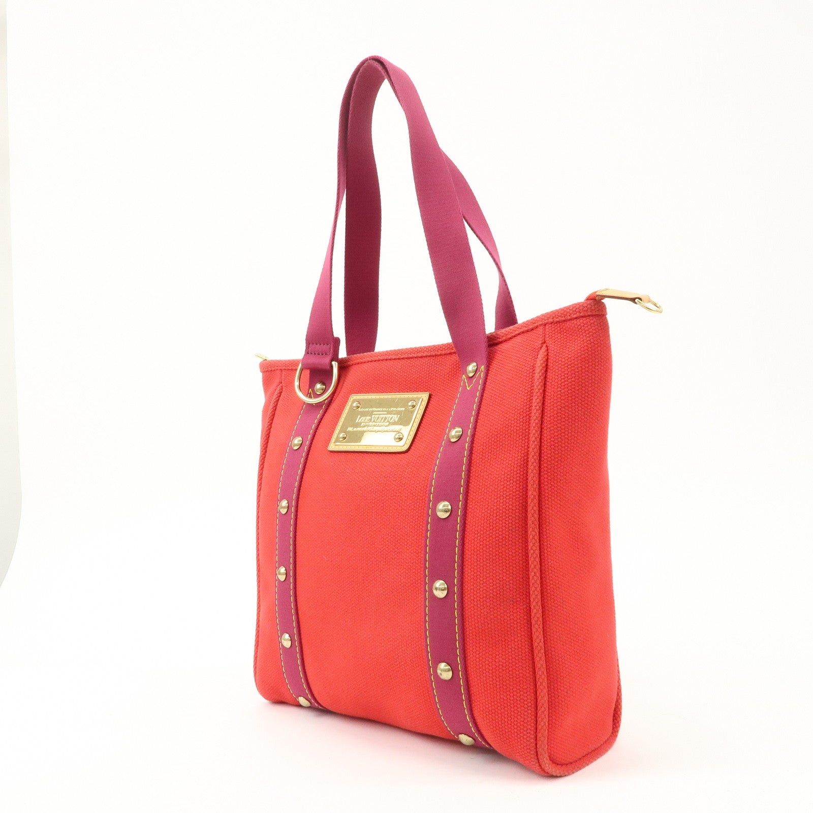 Louis Vuitton Antigua Cabas MM Tote Bag Hand Bag Rouge M40034