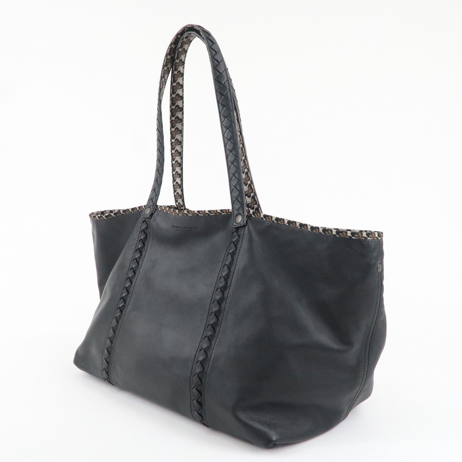 BOTTEGA VENETA Leather Reversible Tote Bag Black