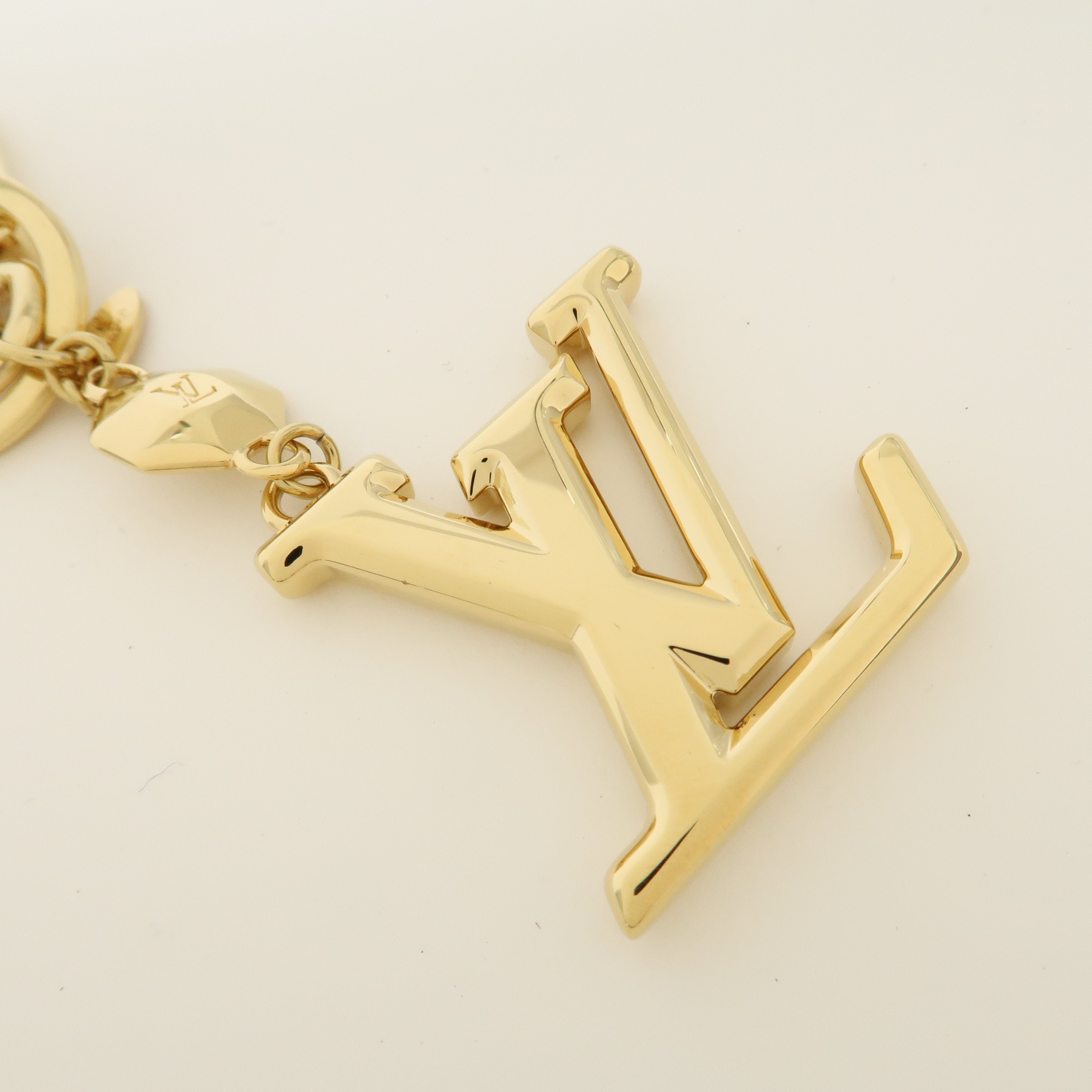 Louis Vuitton Key Holder LV Facettes Gold Bag Charm M65216 Used