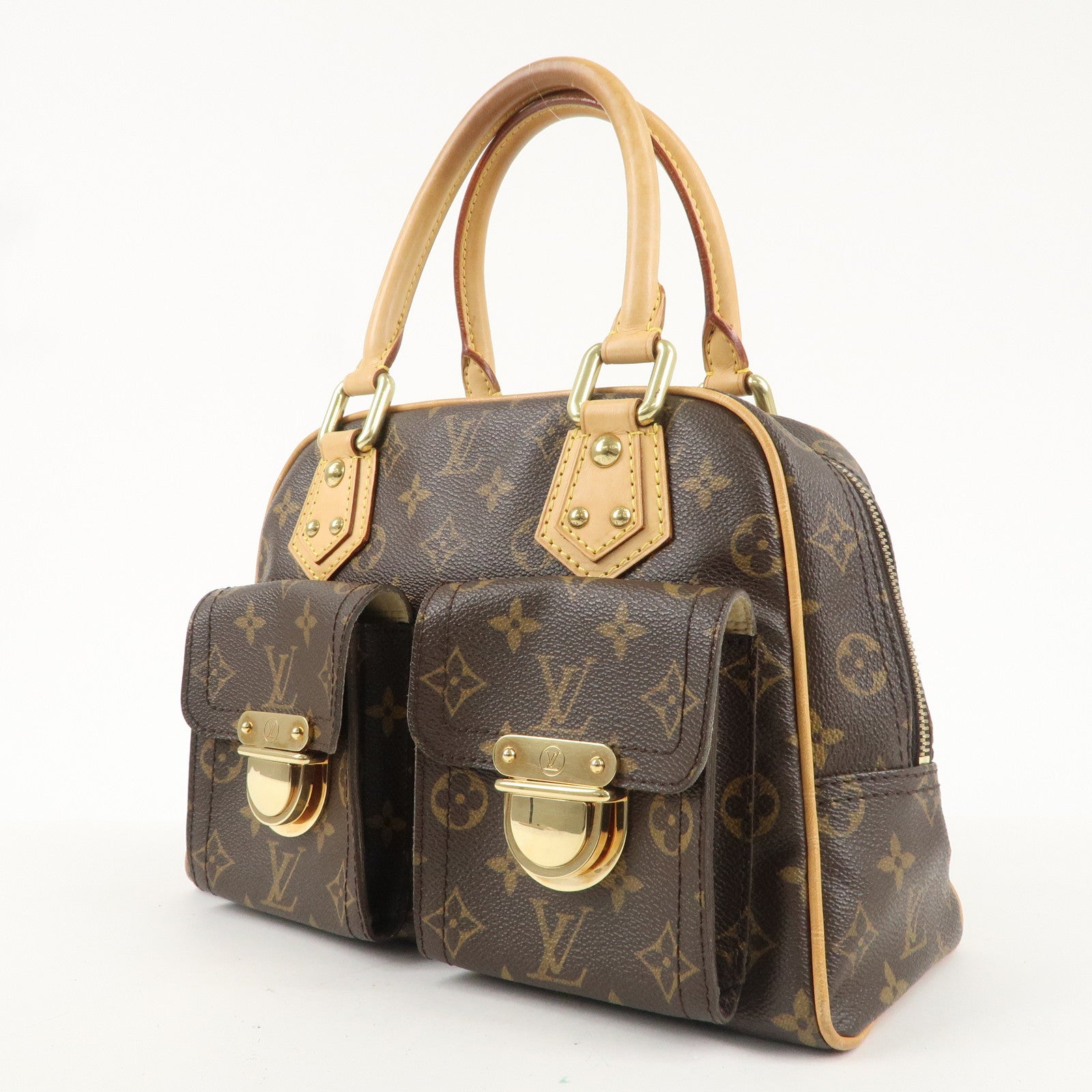 Louis Vuitton Monogram Manhattan PM Hand Bag Brown M40026