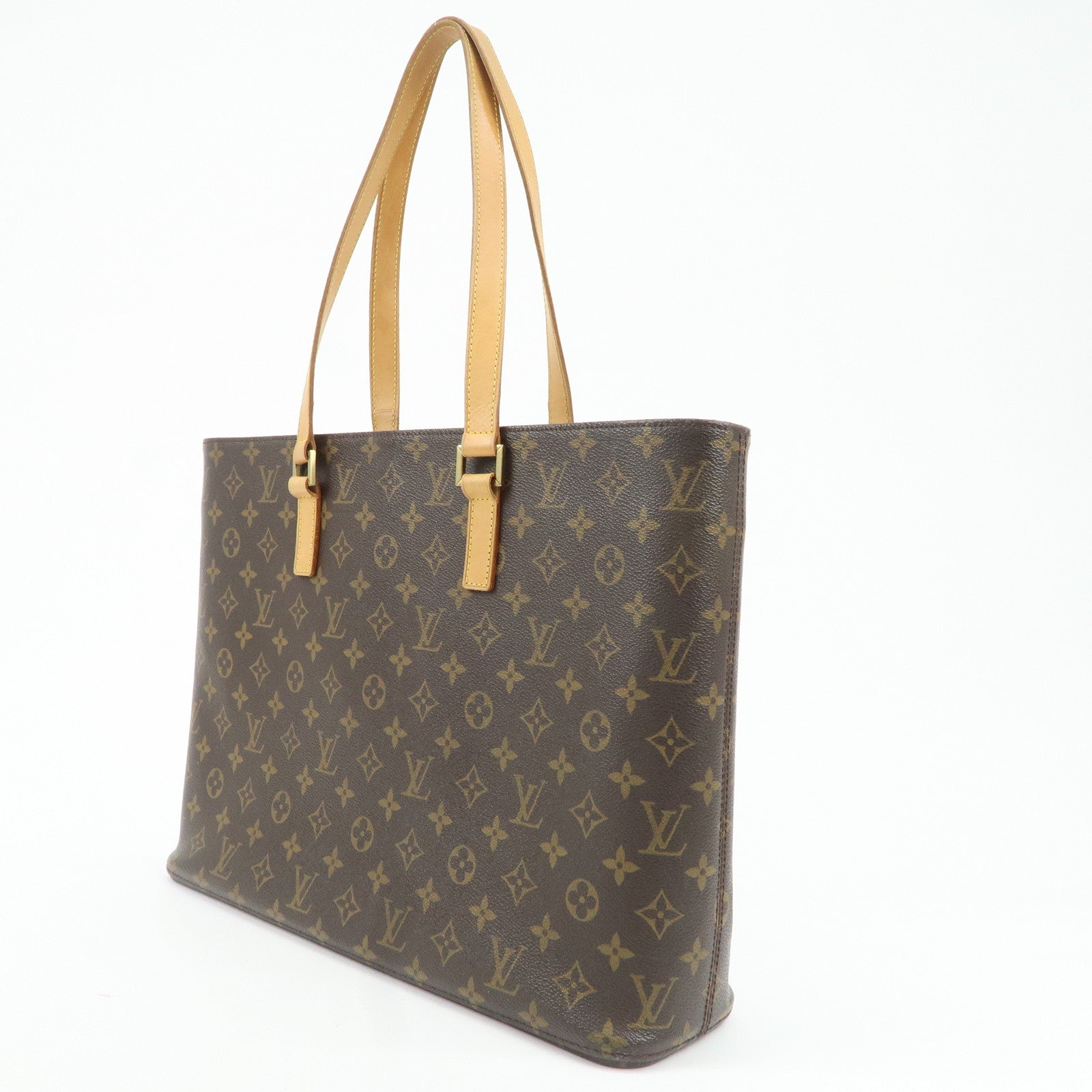 Louis Vuitton Monogram Luco Tote Bag Hand Bag Brown M51155 Used