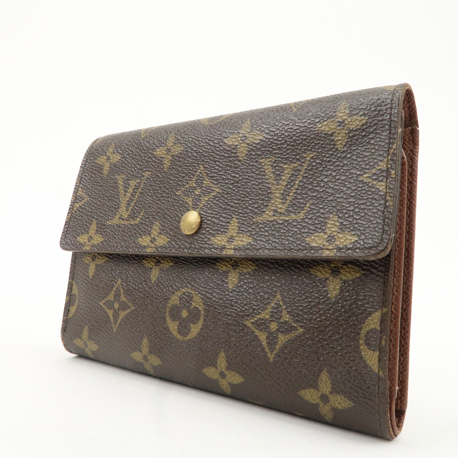 Louis Vuitton Set of 2 Monogram Portefeuille Wallet M61734 M61217 Used