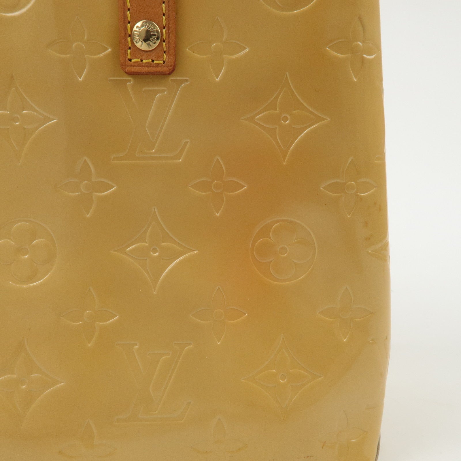 Louis Vuitton Monogram Vernis Lead PM Hand Bag Soft Beige M91144