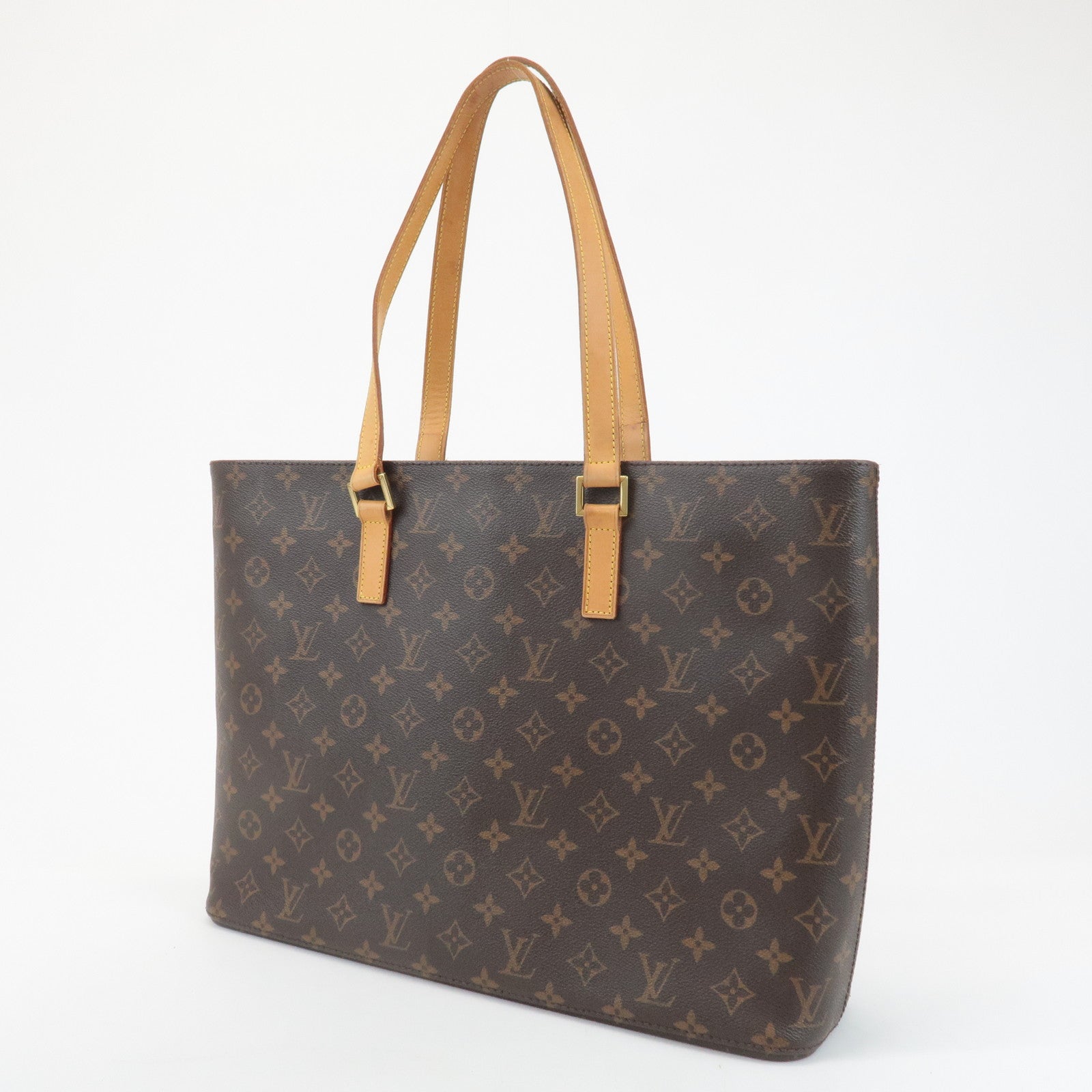 Louis Vuitton Monogram Luco Tote Bag Hand Bag Brown M51155 Used