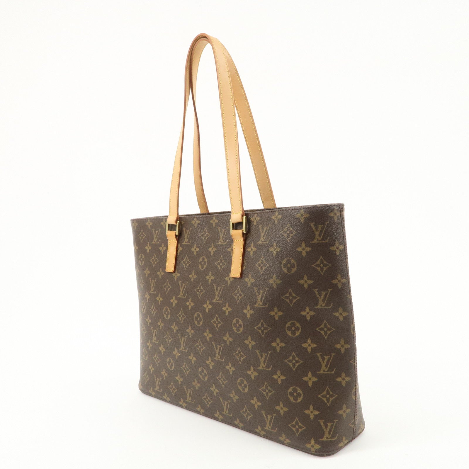 Louis Vuitton Monogram Luco Tote Bag Hand Bag Brown M51155 Used