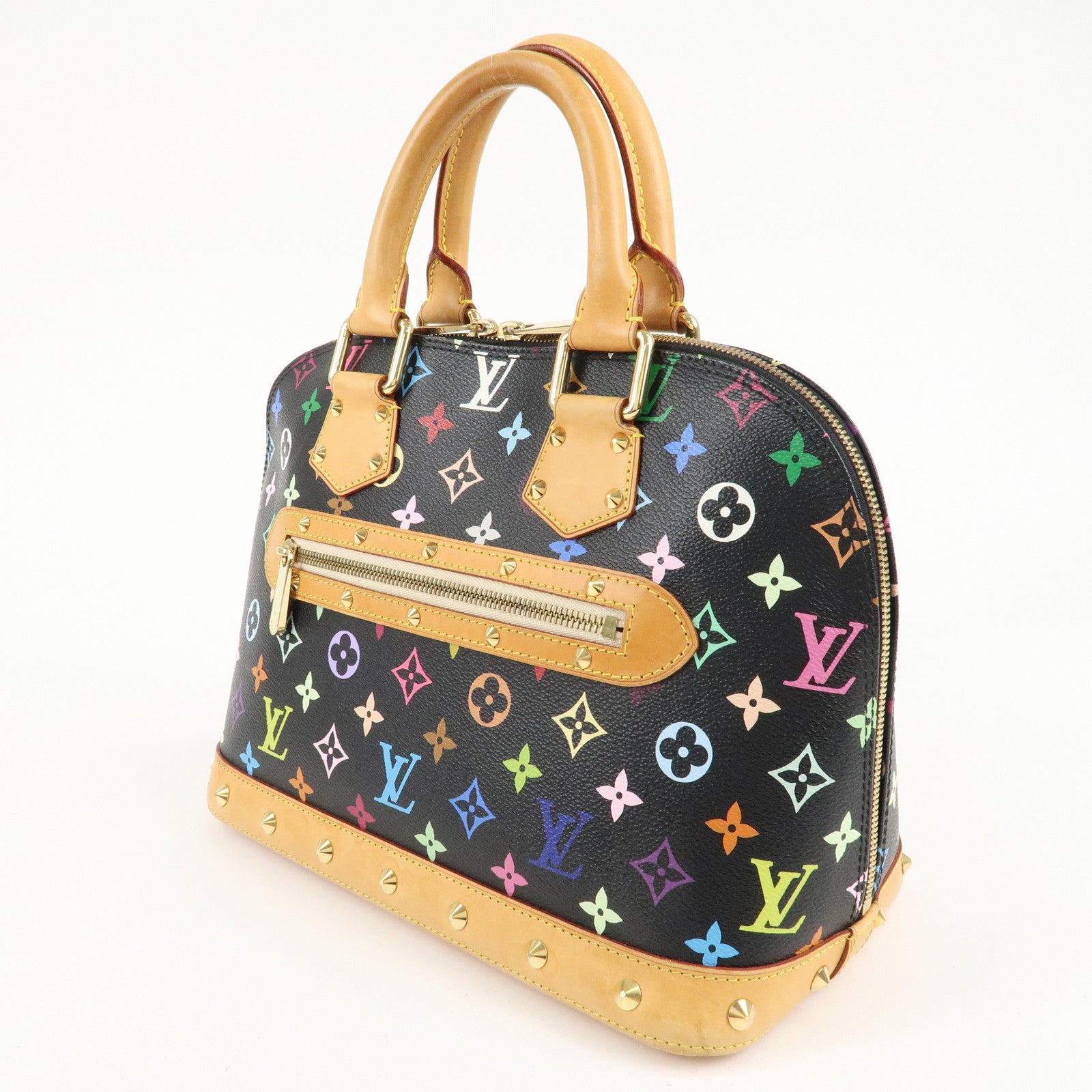 Louis Vuitton Monogram Multicolor Alma Hand Bag Noir M92646 Used