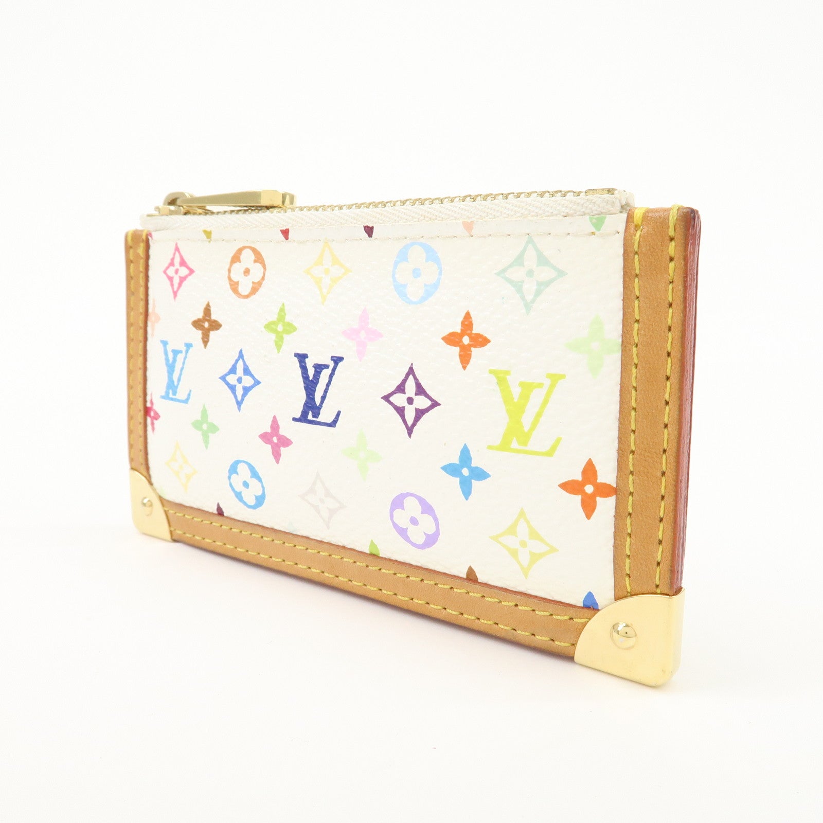 Louis Vuitton Monogram Multi Color Pochette Cles Blanc M92655 Used