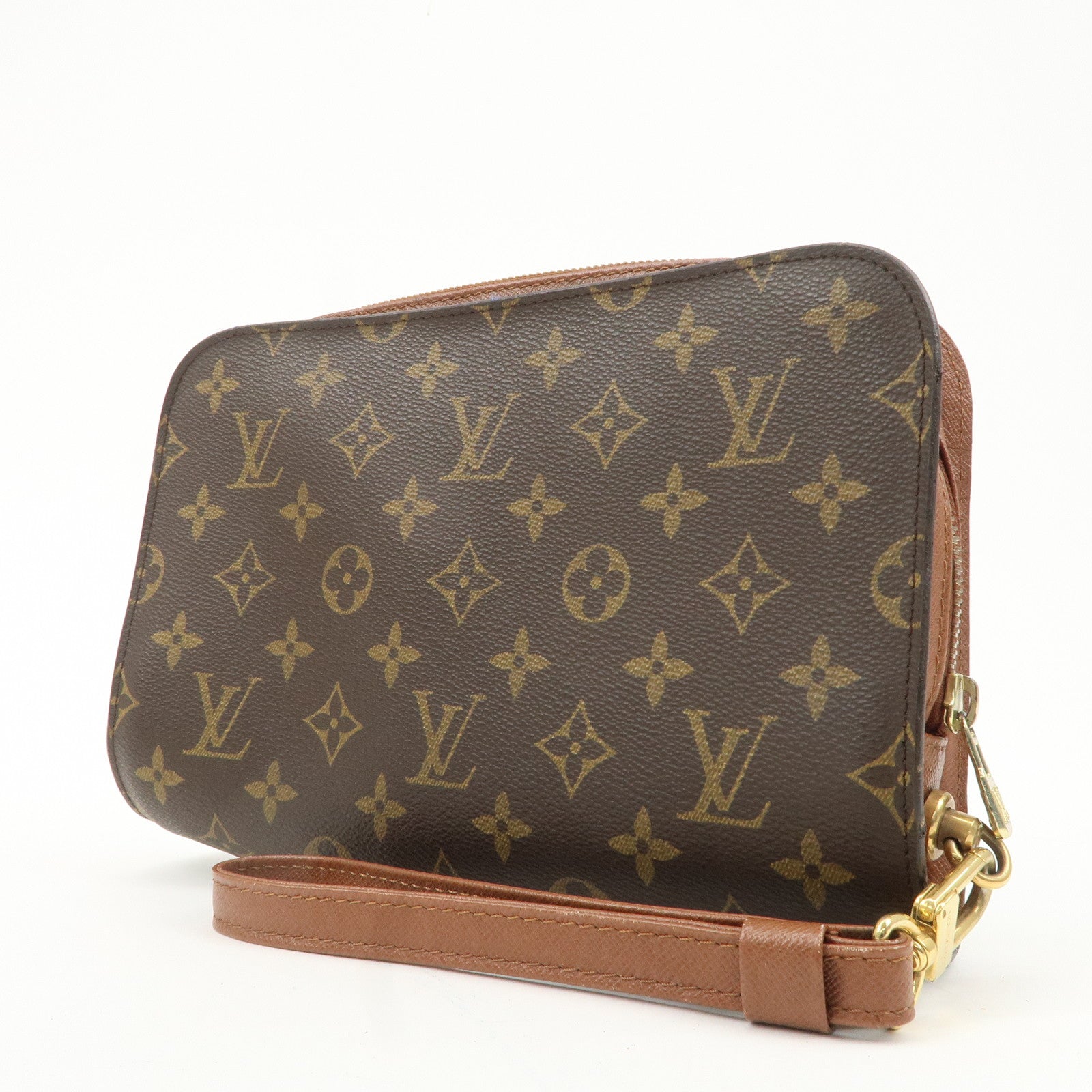 Louis Vuitton Monogram Orsay Clutch Bag Pouch Brown M51790 Used