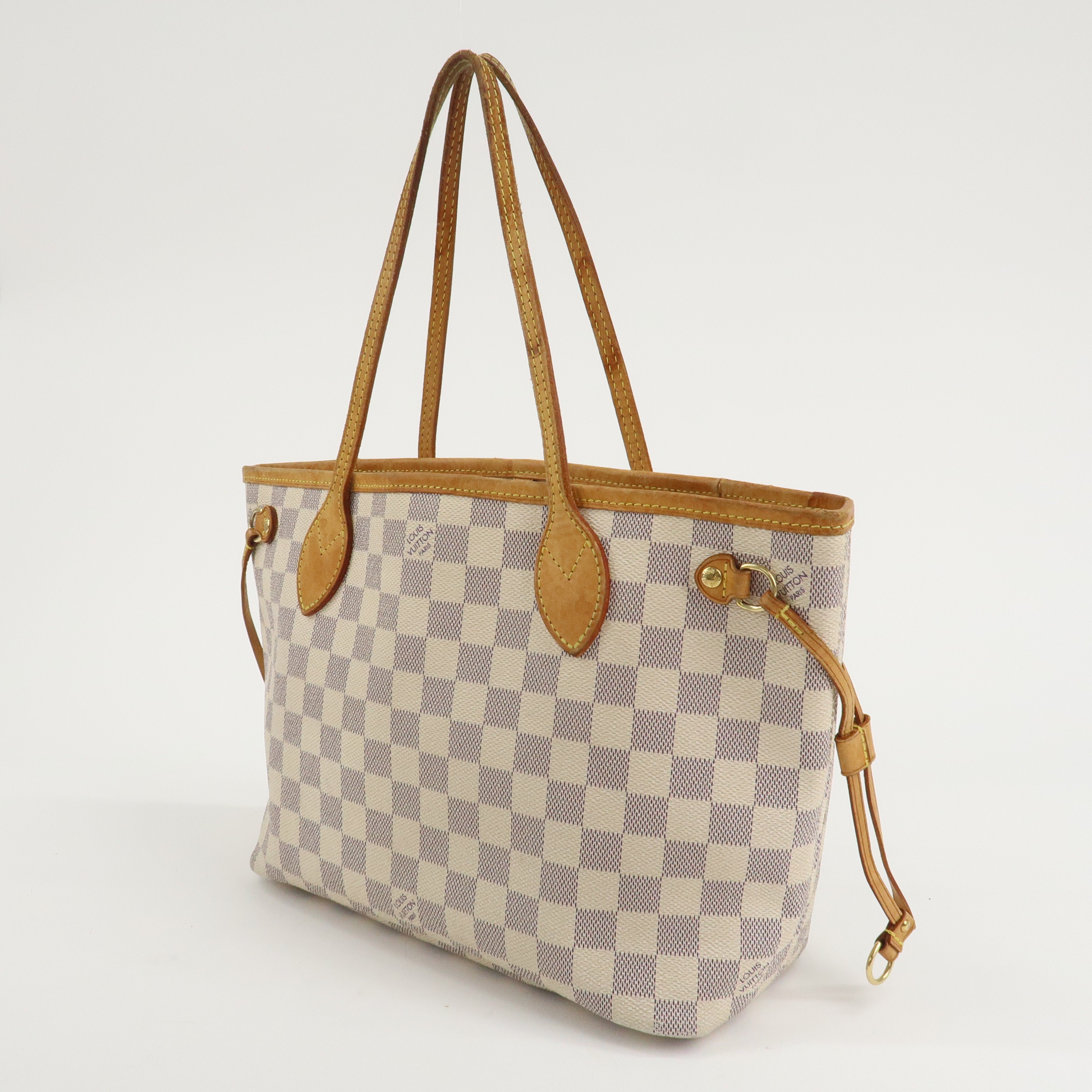 Louis Vuitton Damier Azur Neverfull PM Tote Bag Hand Bag N51110 Used